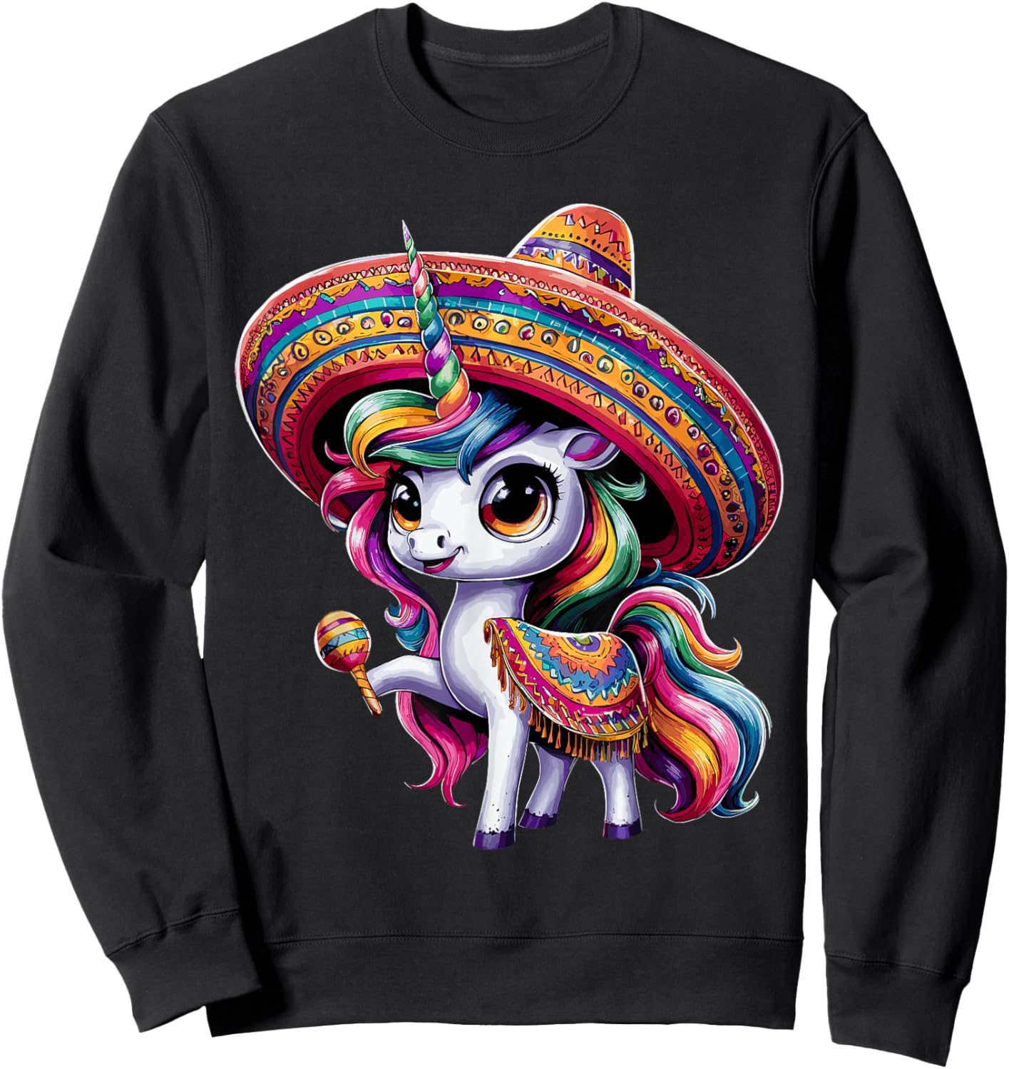 Cinco de Mayo Mexican Unicorn Sweatshirt - Sweatshirt | Black