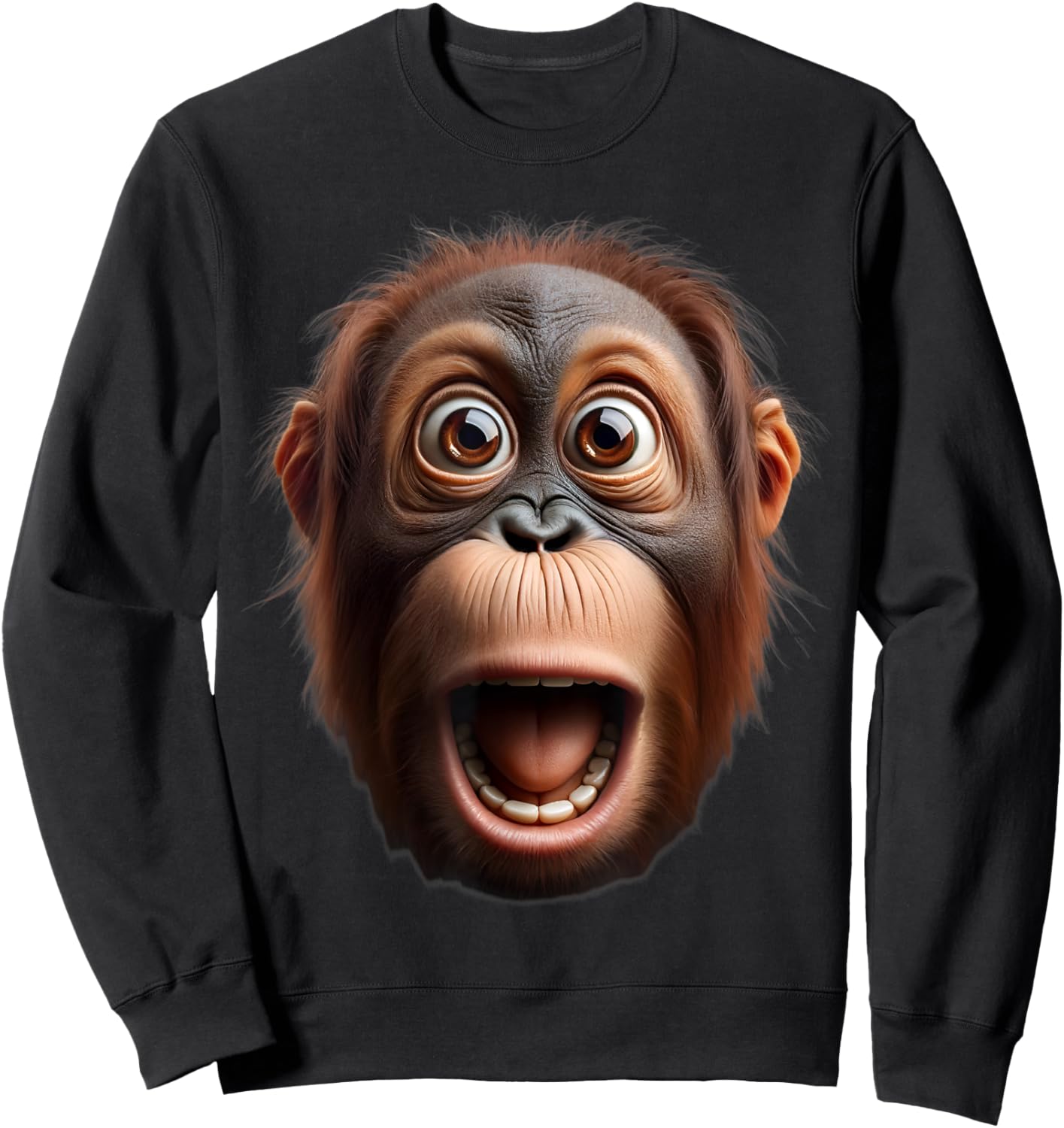 Funny Monkey Face orangutan Sweatshirt - Sweatshirt | Black