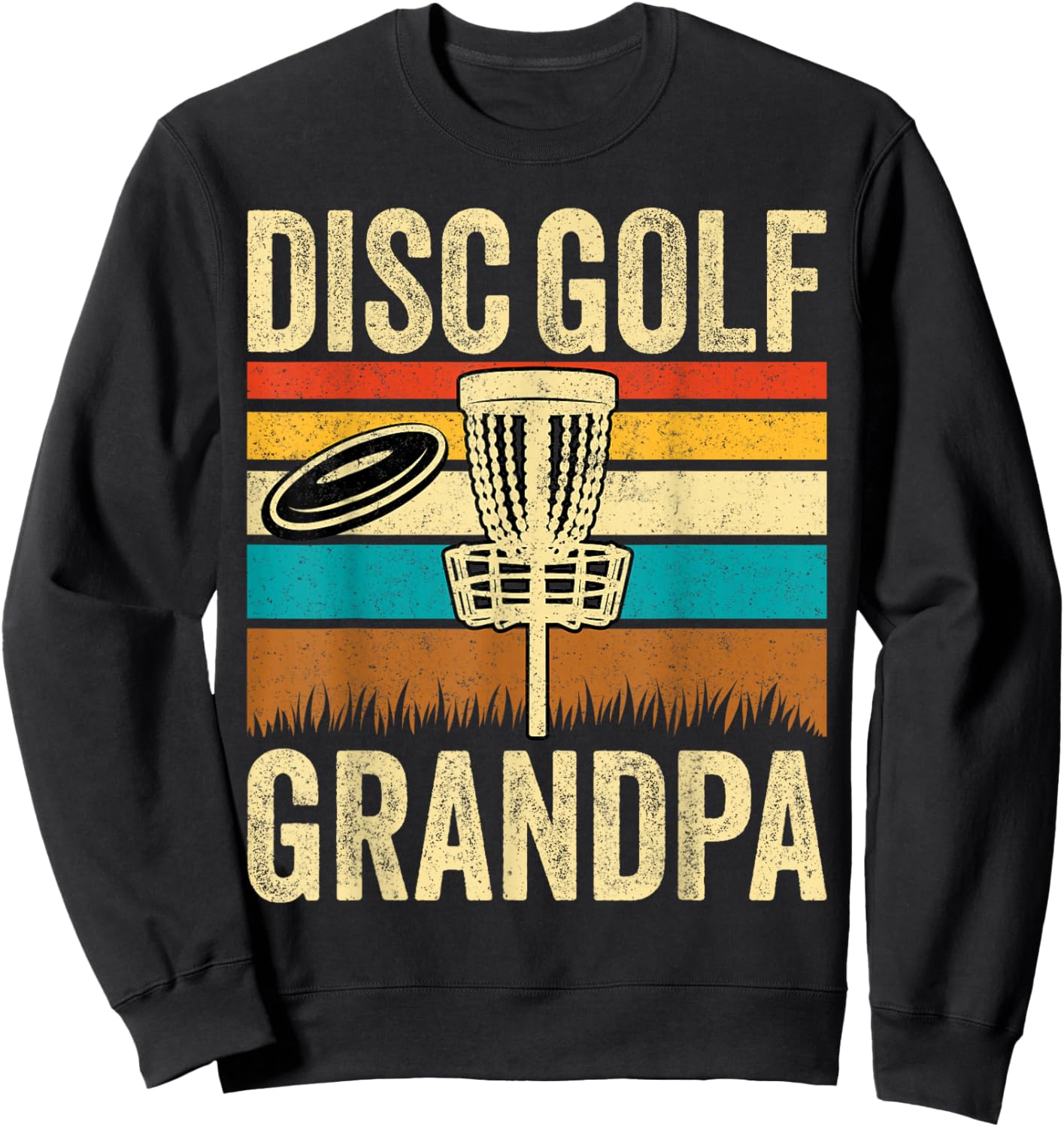 Disc Golf Grandpa - Retro Style Vintage Disc Golf Grandad Sweatshirt - Sweatshirt | Black
