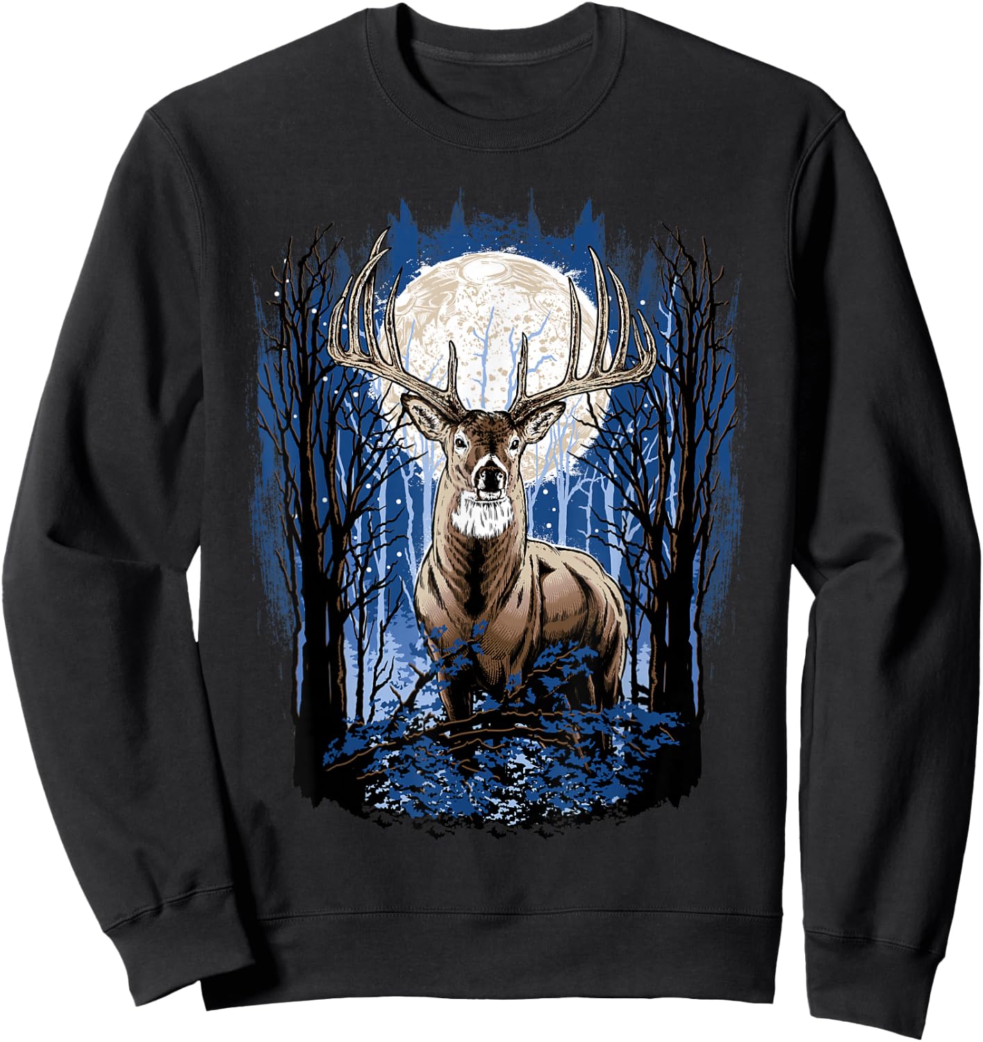 Hunters Deer Hunting Big Whitetail Buck Sweatshirt - Sweatshirt | Black