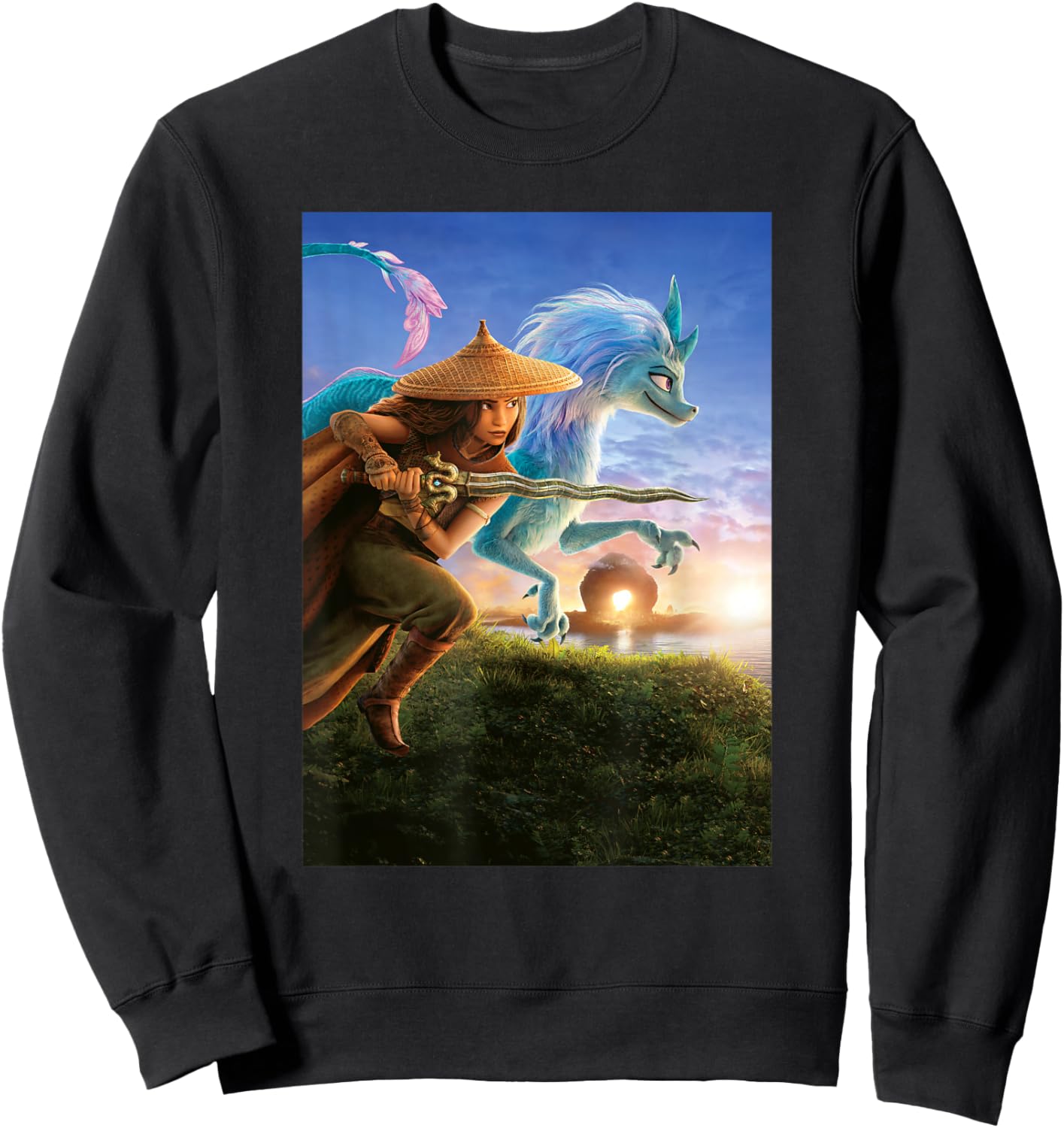 Disney Raya And The Last Dragon Raya Sisu Poster Sweatshirt - Sweatshirt | Black