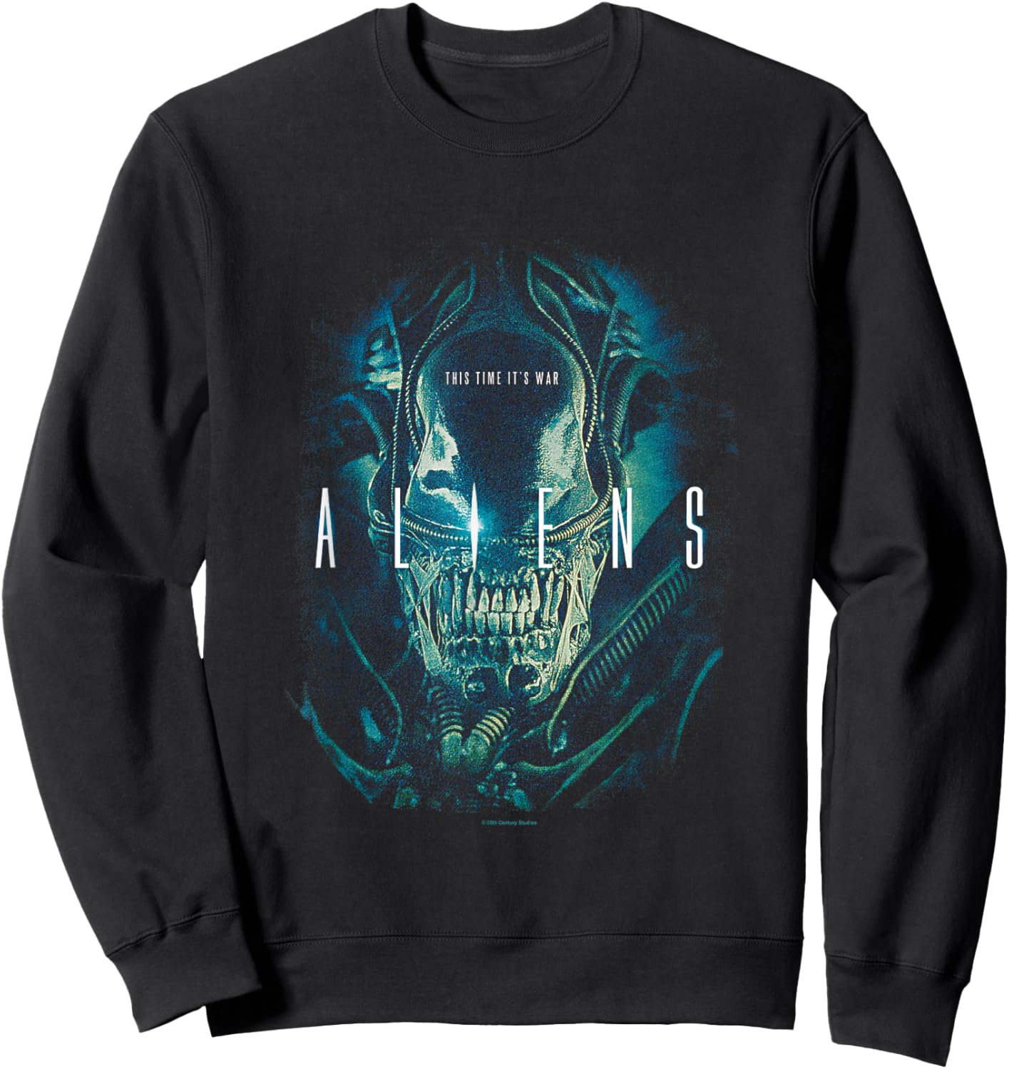 Aliens Iconic Xenomorph This Time It's War Big Chest Poster Sweatshirt - Sweatshirt | Black