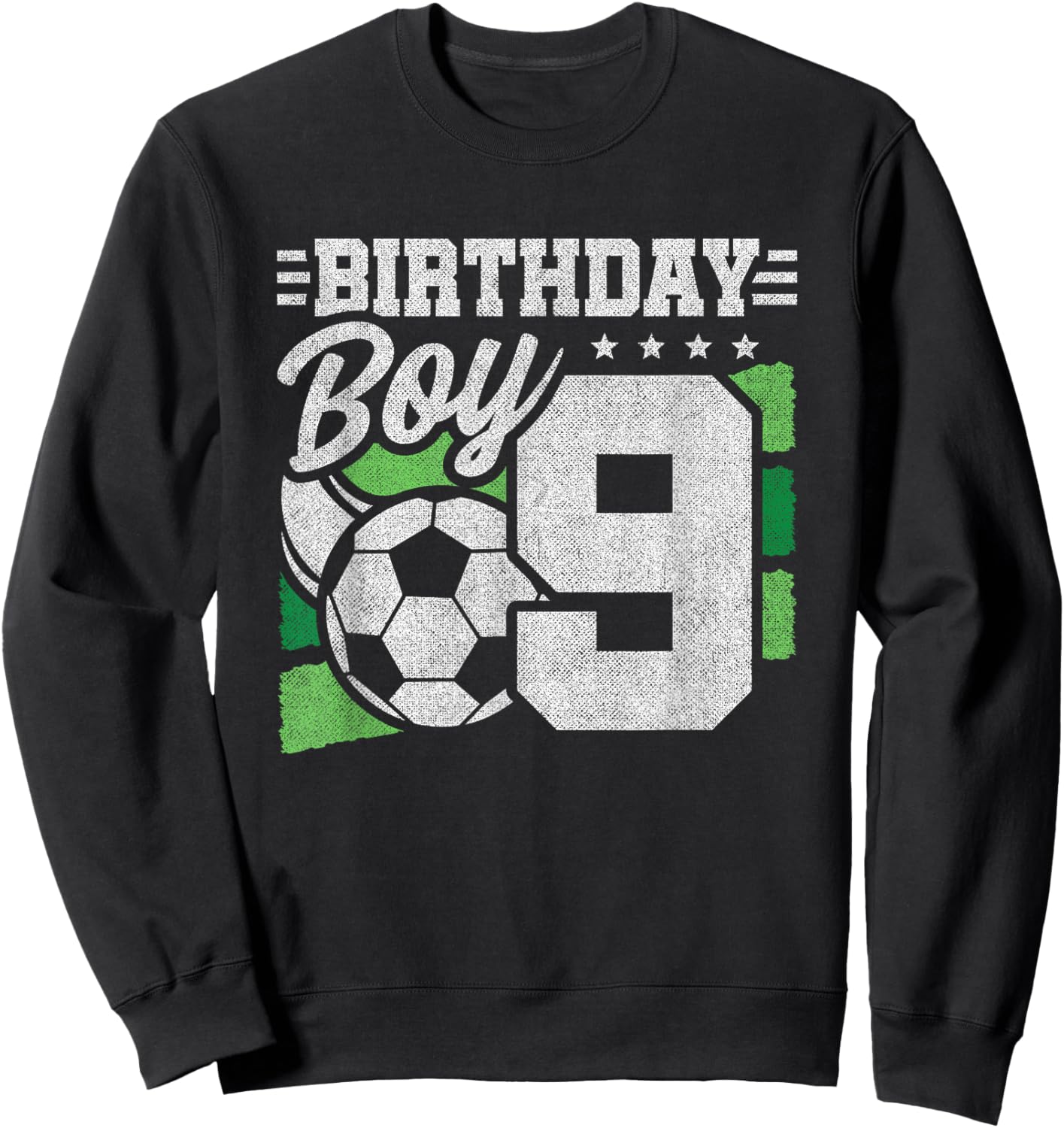 9 Year Old Soccer Birthday - Boys 9th Birthday Soccer Sweatshirt - Sweatshirt | Black