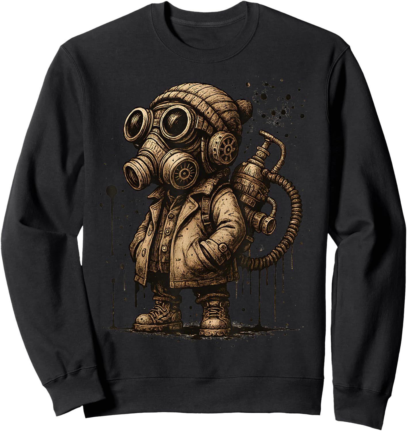 Cool Vintage Style Gas Mask Character for Kids Sweatshirt - Sweatshirt | Black