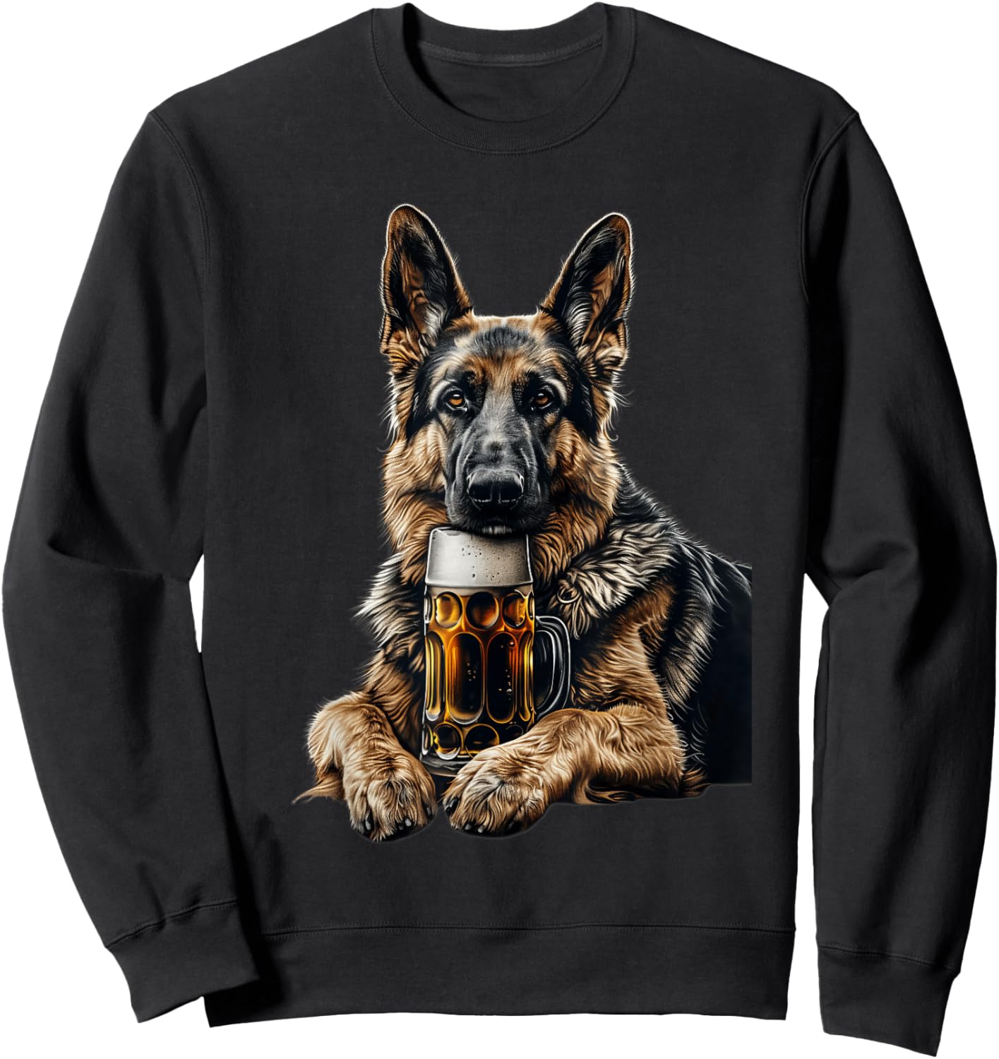 German Shepherd Beer Sweatshirt - Sweatshirt | Black