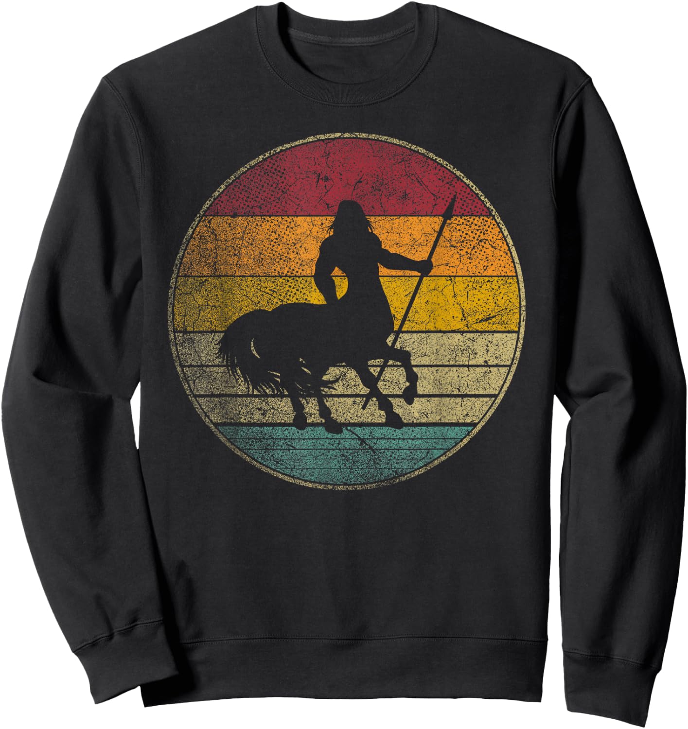 Centaur Mythical Mythology Folklore Vintage Retro Silhouette Sweatshirt - Sweatshirt | Black