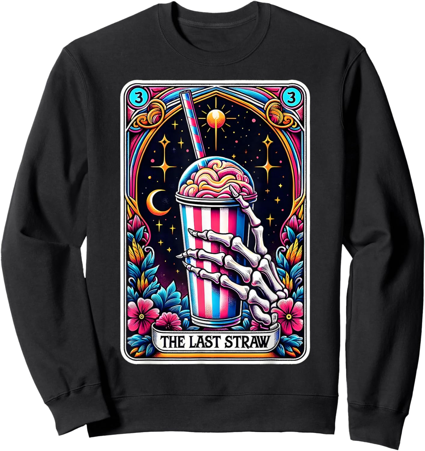 The Last Straw Funny Tarot Card Sweatshirt - Sweatshirt | Black