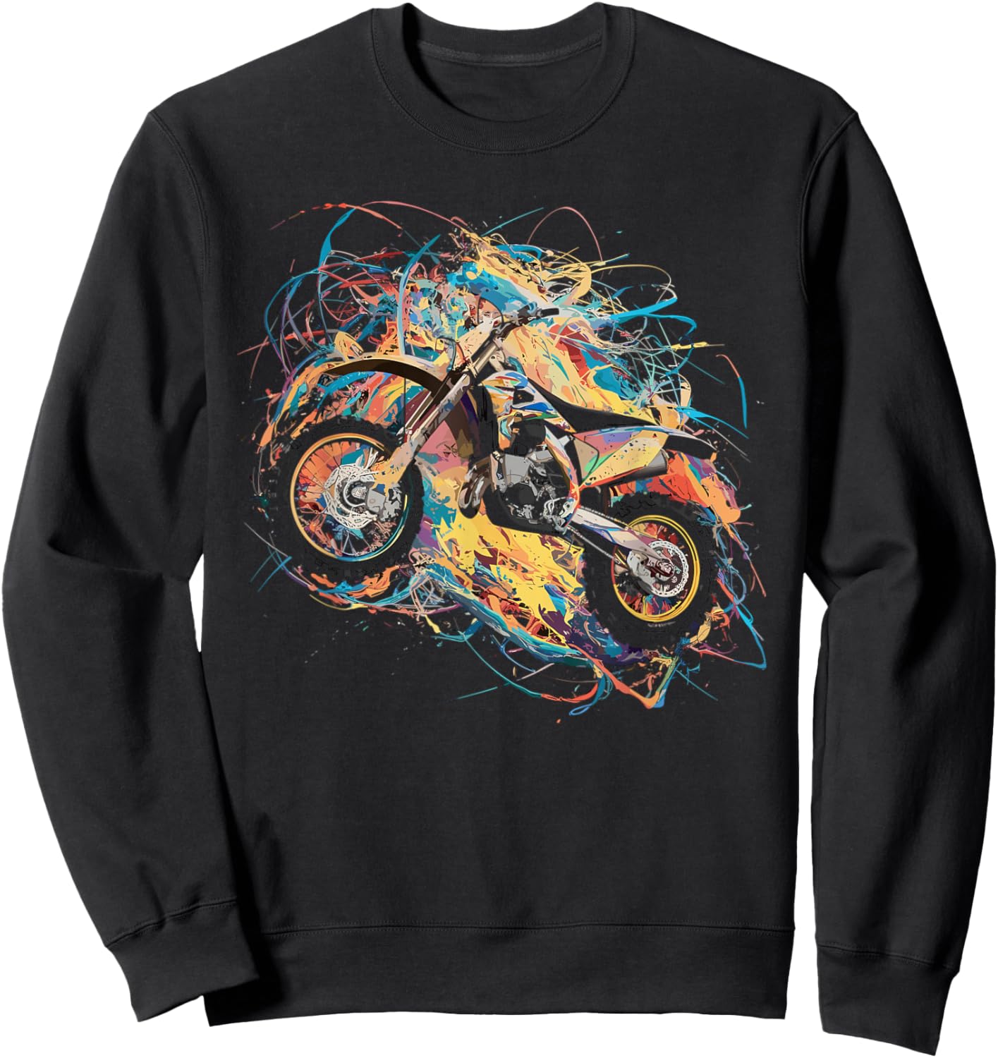 Graphic Dirt Bike Sweatshirt - Sweatshirt | Black