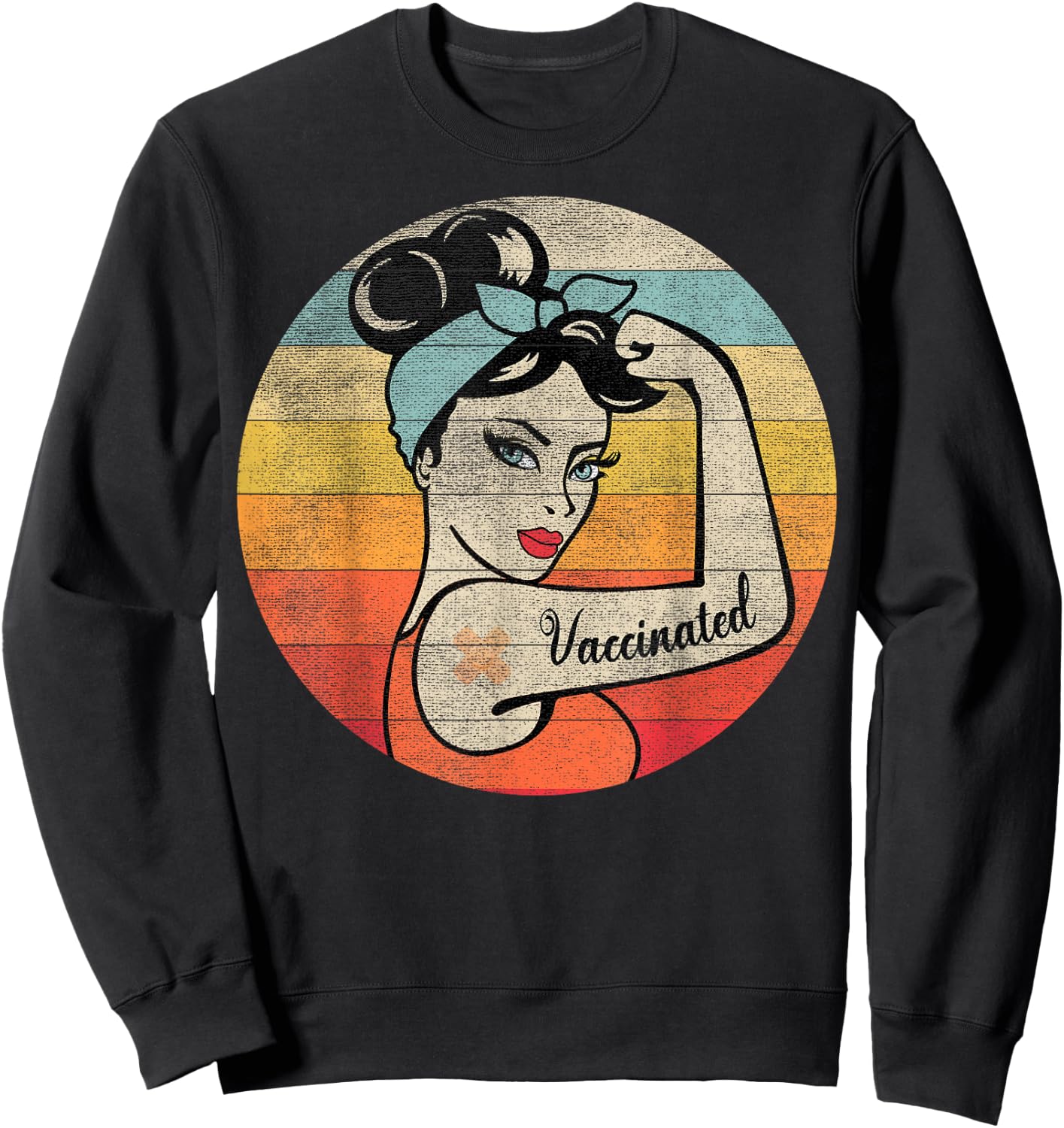 Vaccinated Retro Believes in Vaccines Immunization Sweatshirt - Sweatshirt | Black