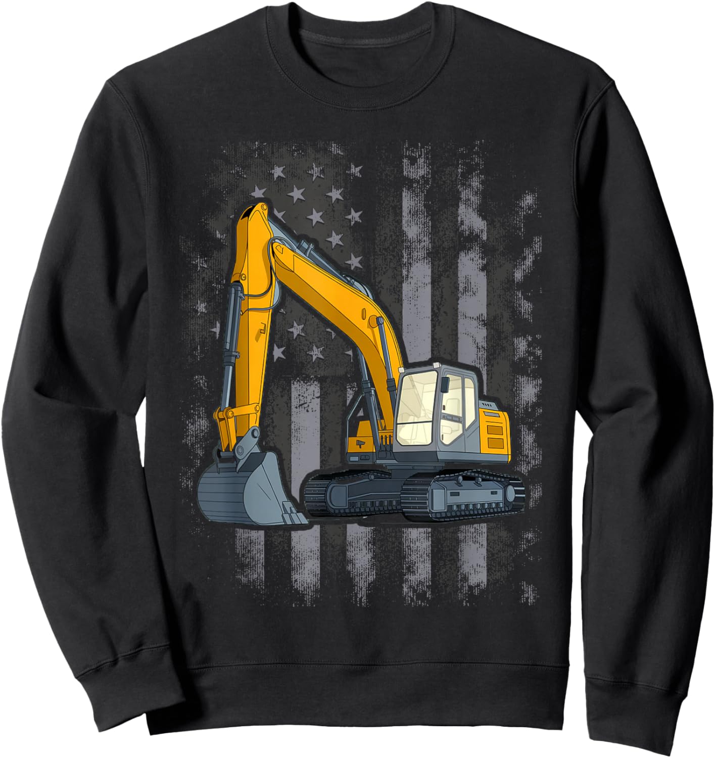 Heavy Equipment Operator Design On Back Of Clothing Sweatshirt - Sweatshirt | Black