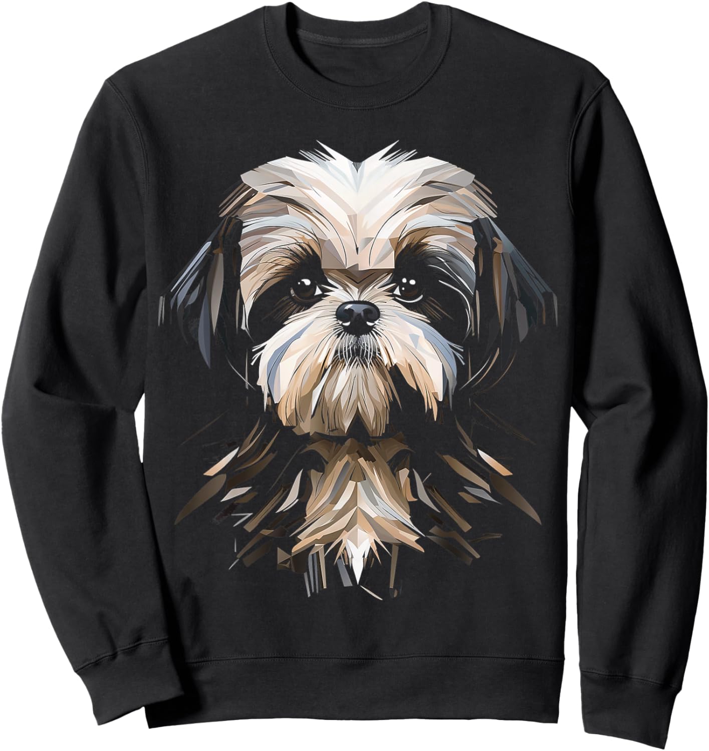 Shih Tzu Motif Pet Art Dog Shih Tzu Men Women Kids Sweatshirt - Sweatshirt | Black