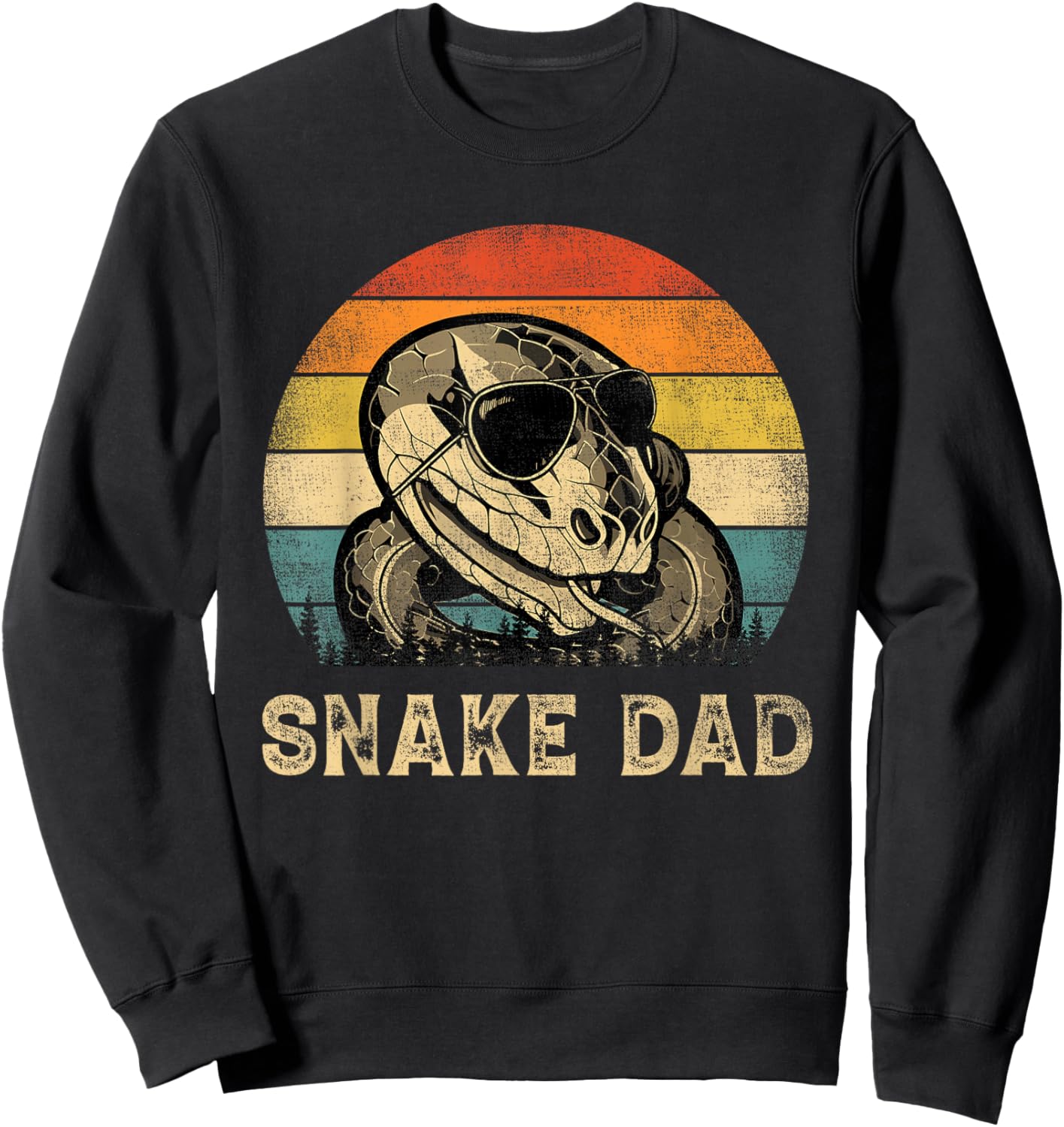 Vintage Snake Dad Snake Lovers Daddy Father's Day Sweatshirt - Sweatshirt | Black