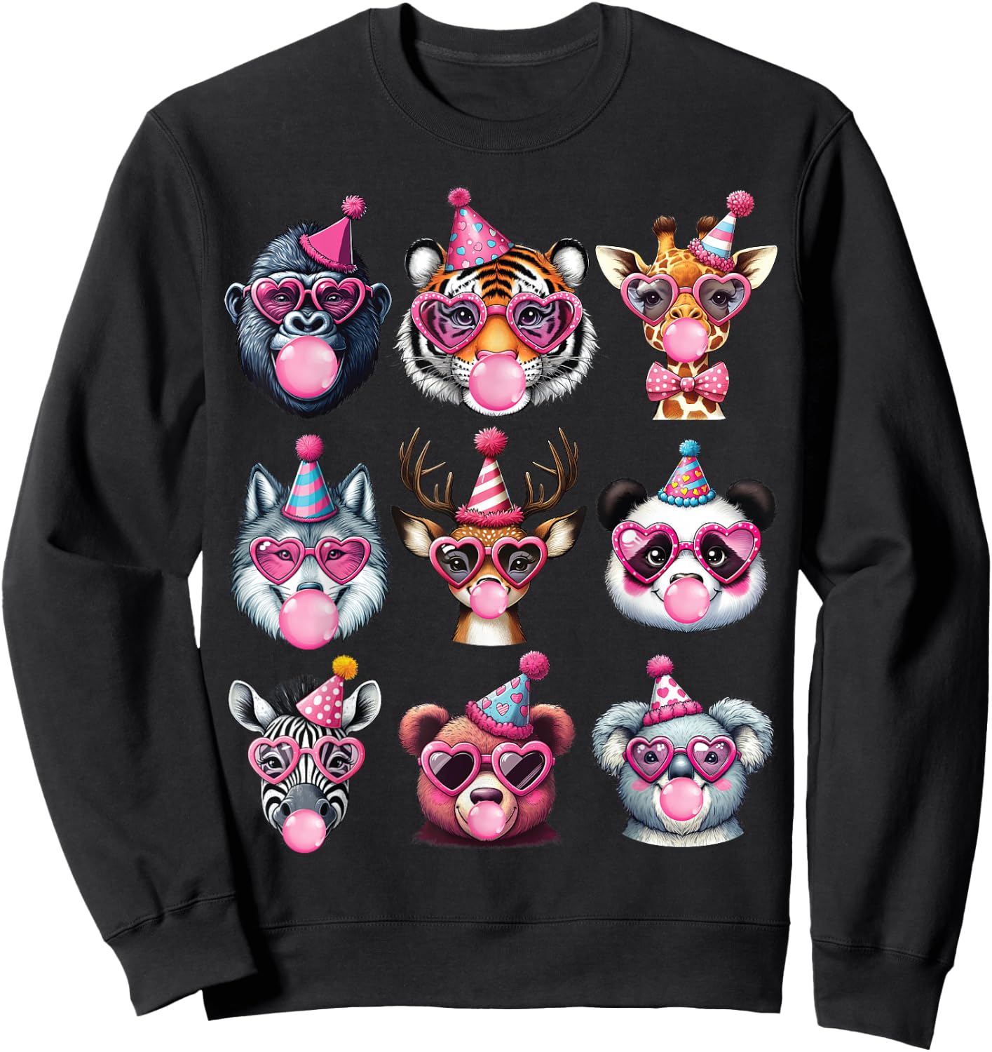Zoo Animals Birthday Party Wildlife Lovers Boys Girls Kids Sweatshirt - Sweatshirt | Black