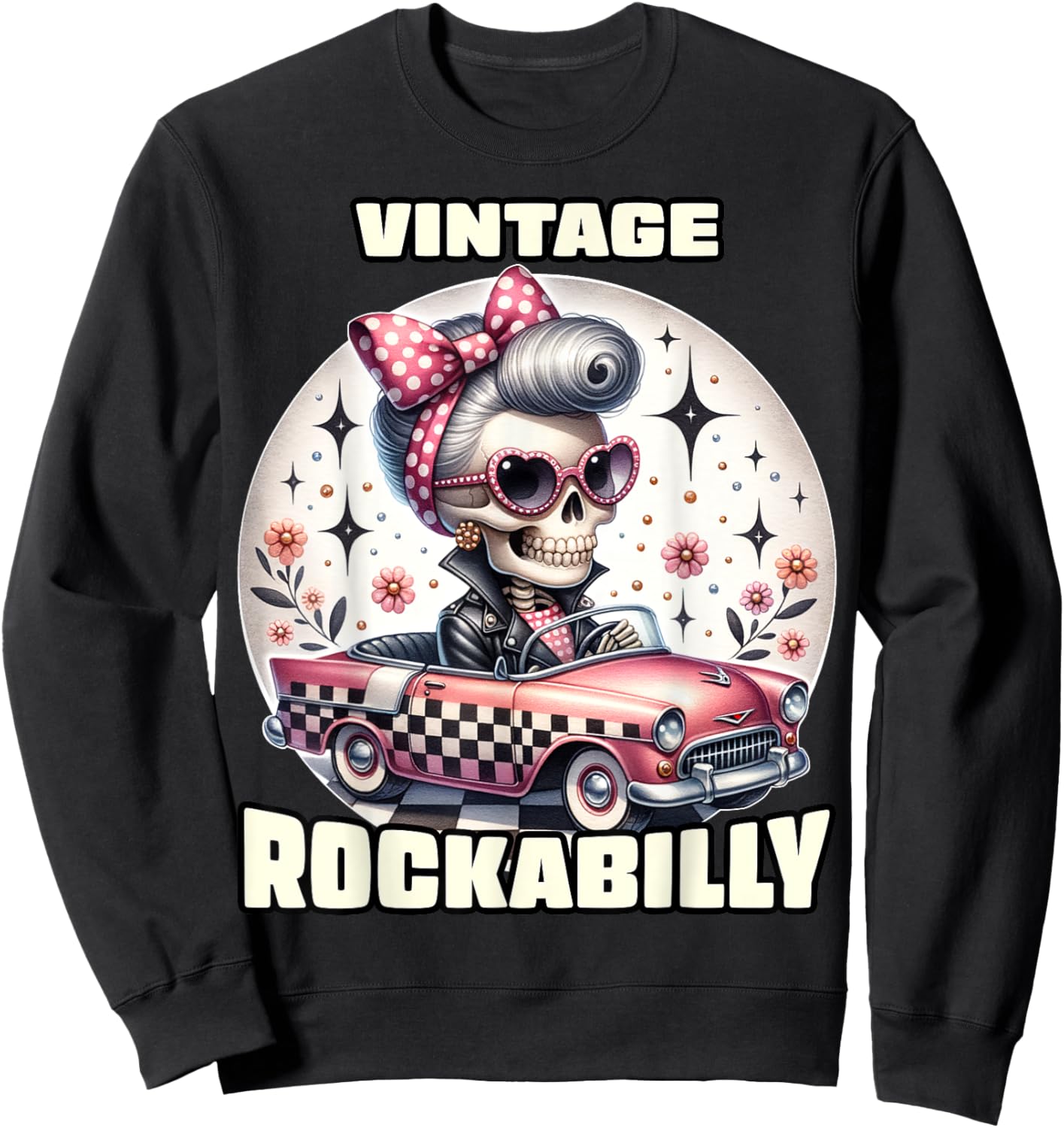 Vintage Rockabilly 50s Sock Hop Dance Doo Wop 1950s Art Sweatshirt - Sweatshirt | Black