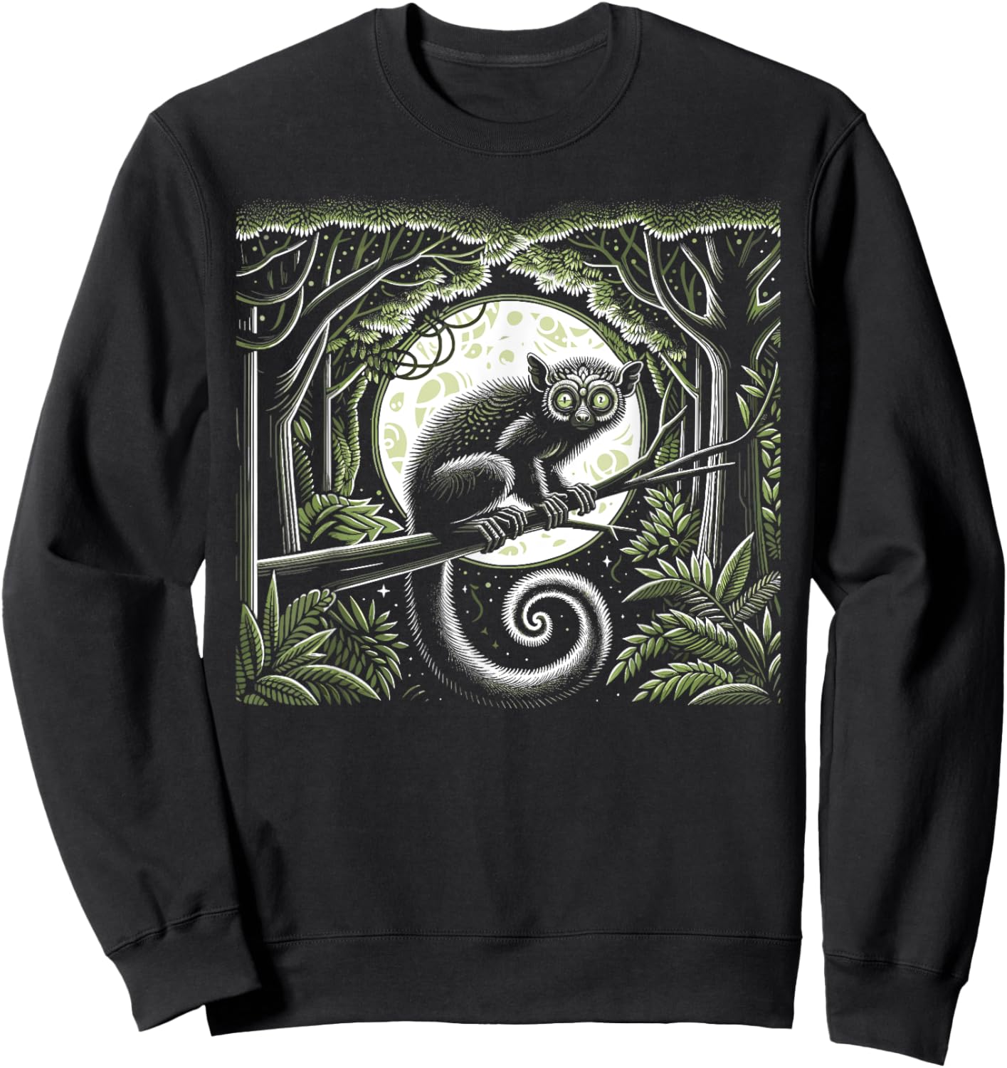 Aye Aye Face Aye-aye Nocturnal Lemur Wildlife Animal Sweatshirt - Sweatshirt | Black