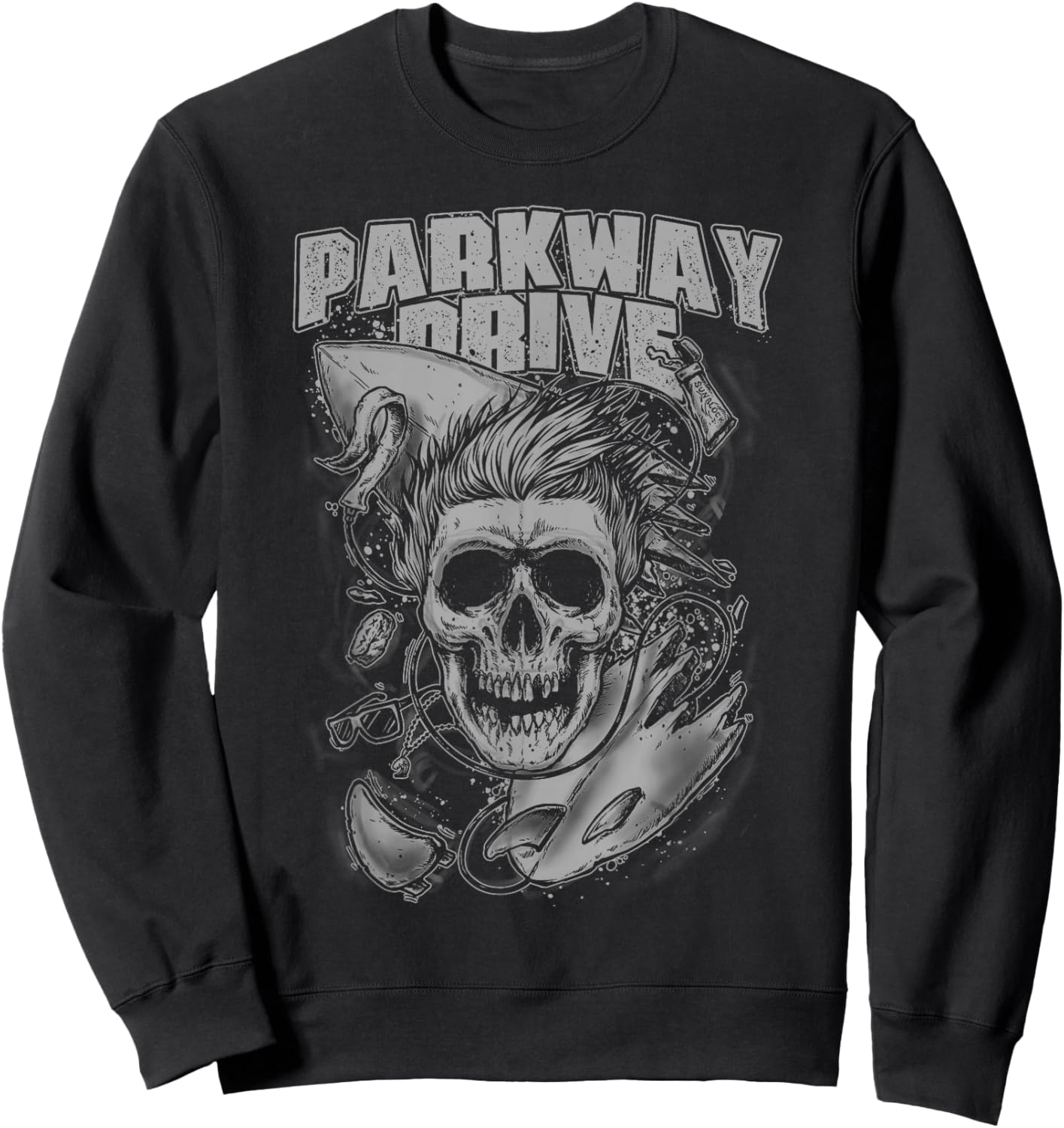 Parkway Drive – Offizieller Merchandise-Artikel – Surfer Skull – Schwarz Sweatshirt - Sweatshirt | Black