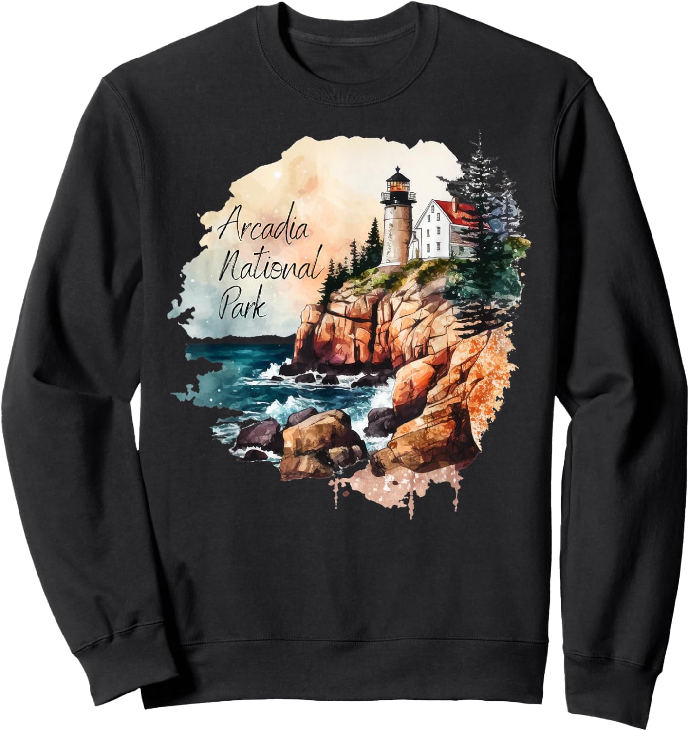 Arcadia National Park is Main Souviner is Travel Adventure Sweatshirt - Sweatshirt | Black