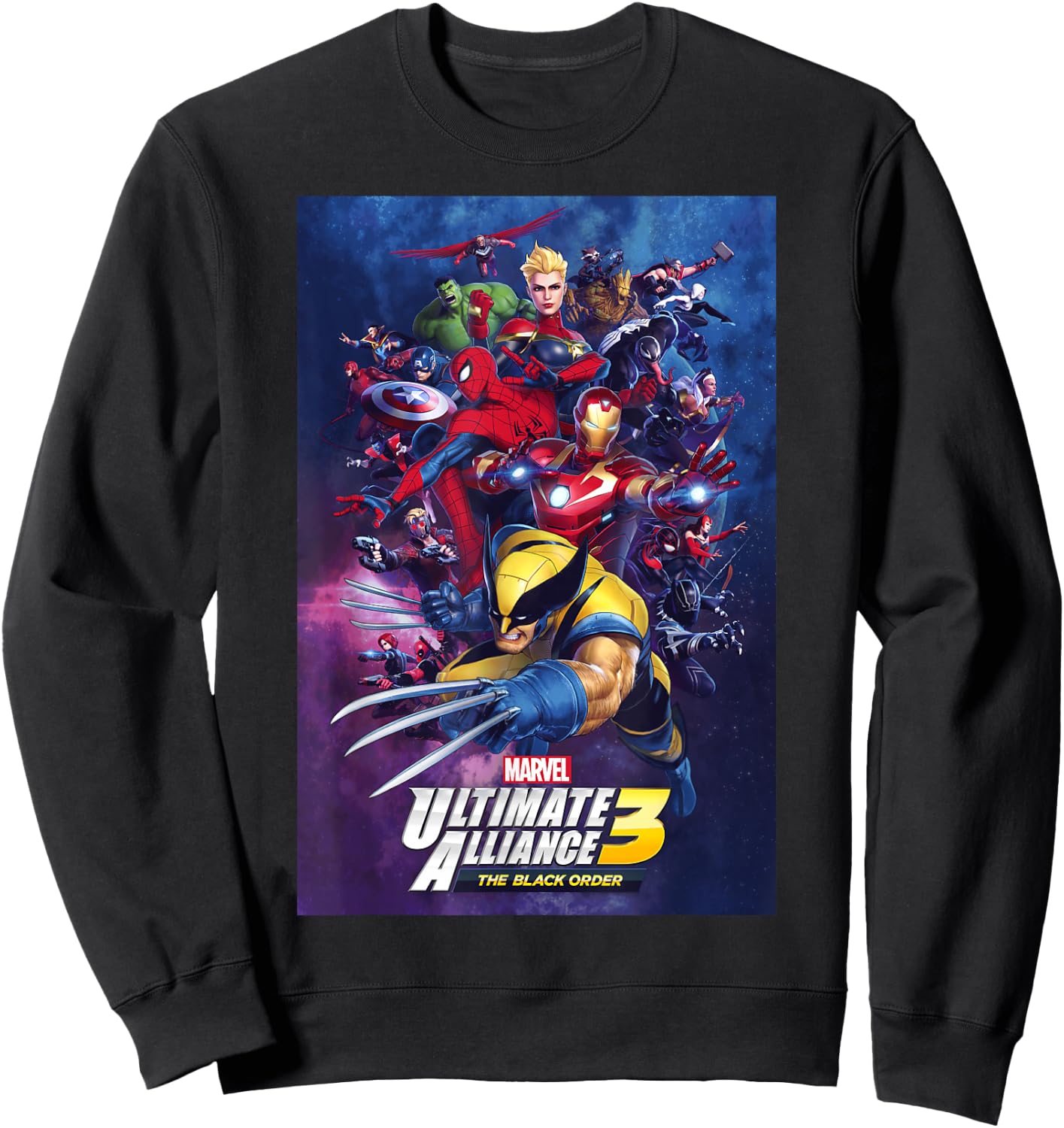 MARVEL ULTIMATE ALLIANCE 3: THE BLACK ORDER Poster Sweatshirt - Sweatshirt | Black