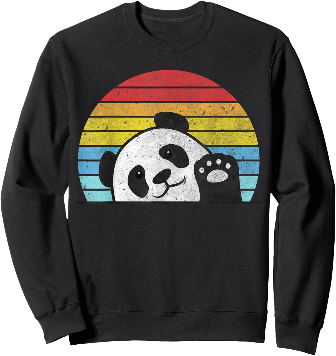 Retro Panda Cute Panda Bear Vintage Zookeeper Zoo Family Fan Sweatshirt - Sweatshirt | Black