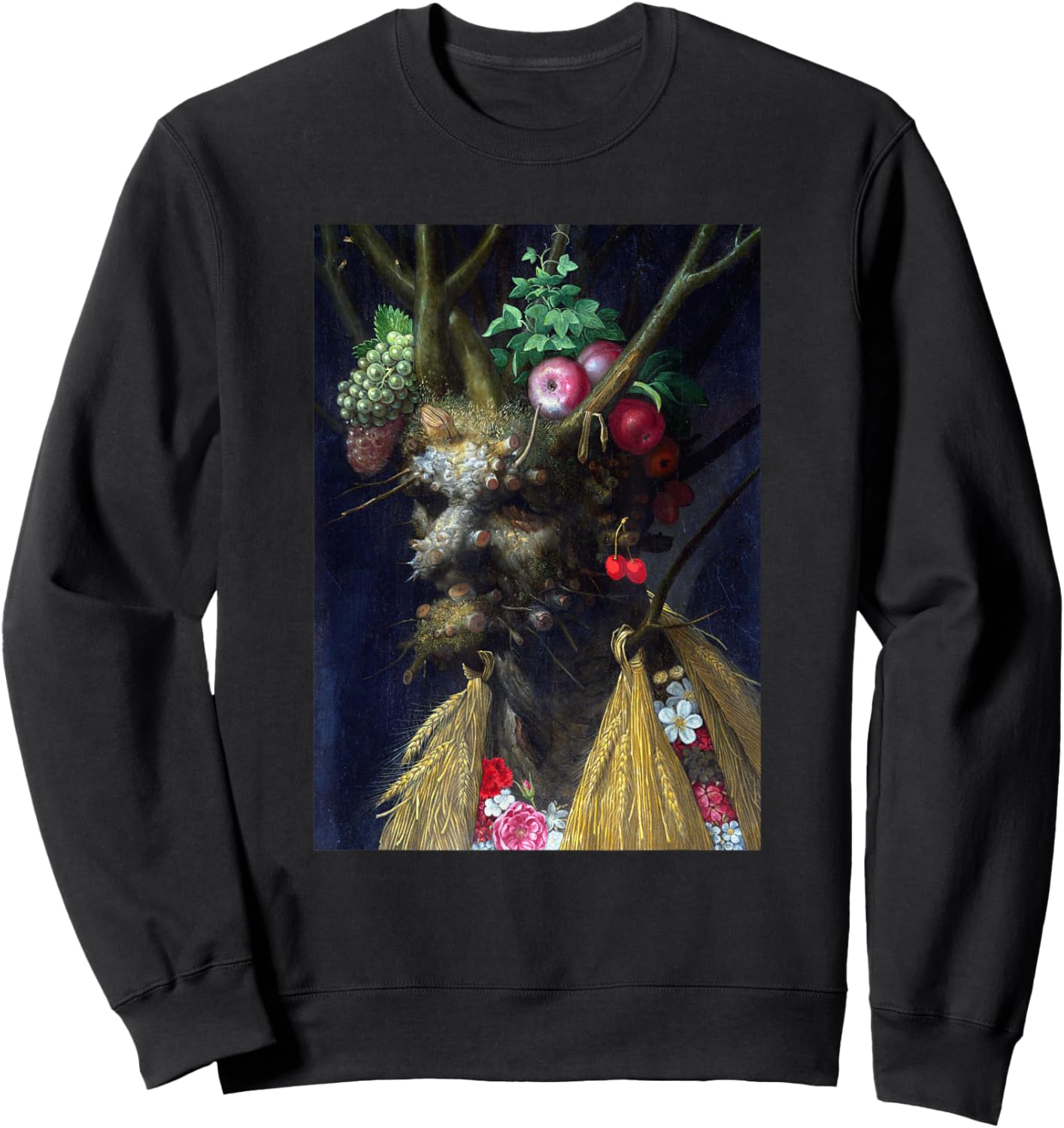 Four Seasons in One Head by Giuseppe Arcimboldo Sweatshirt - Sweatshirt | Black