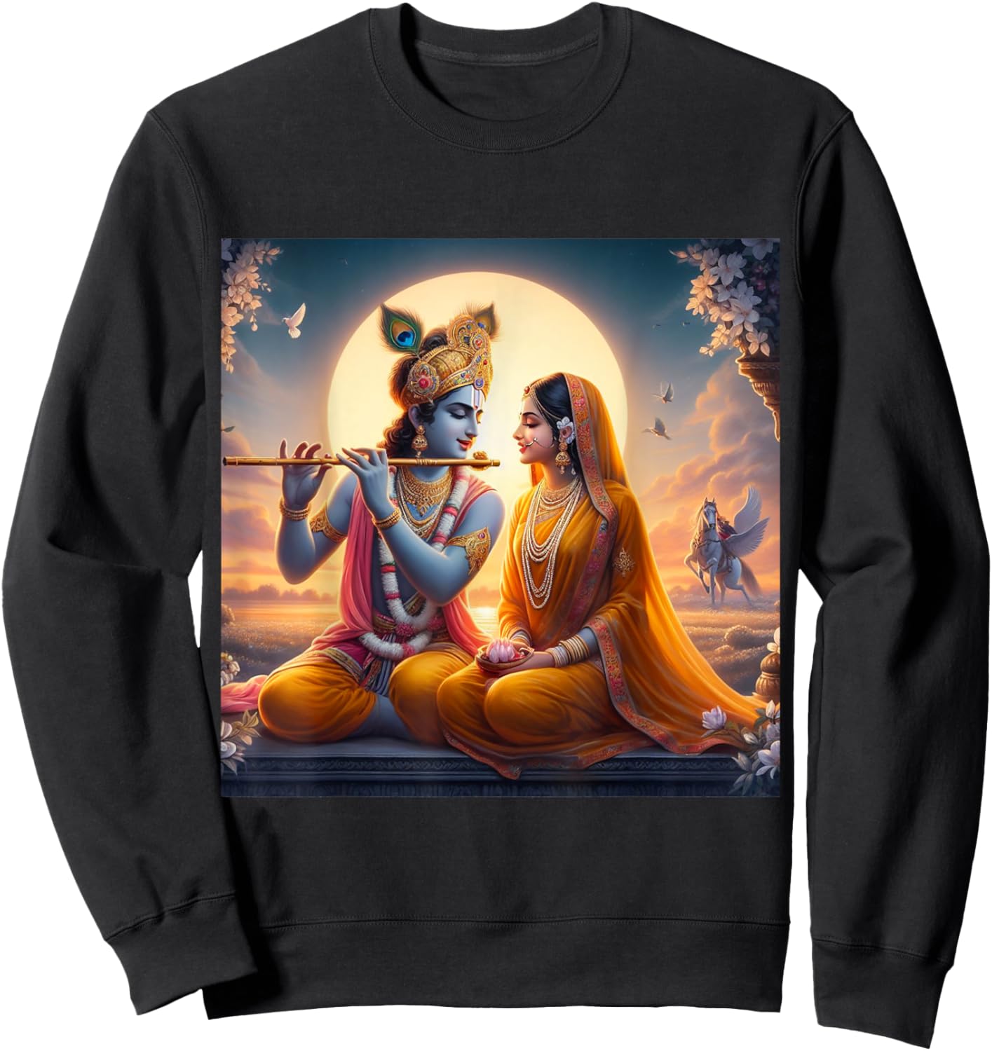 Radha and Krishna Love , Small, Black Sweatshirt - Sweatshirt | Black
