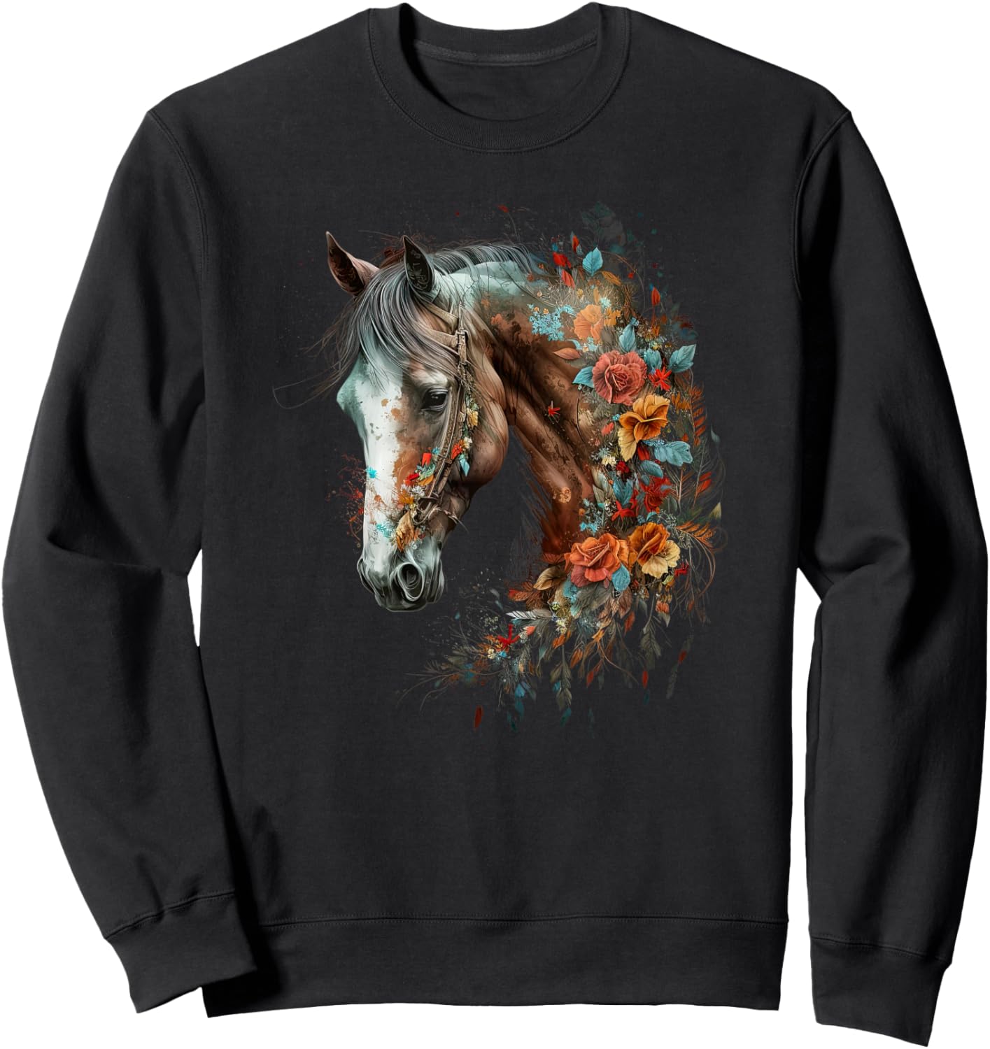 Horse Women kids Girls Riding Horse Lover Sweatshirt - Sweatshirt | Black