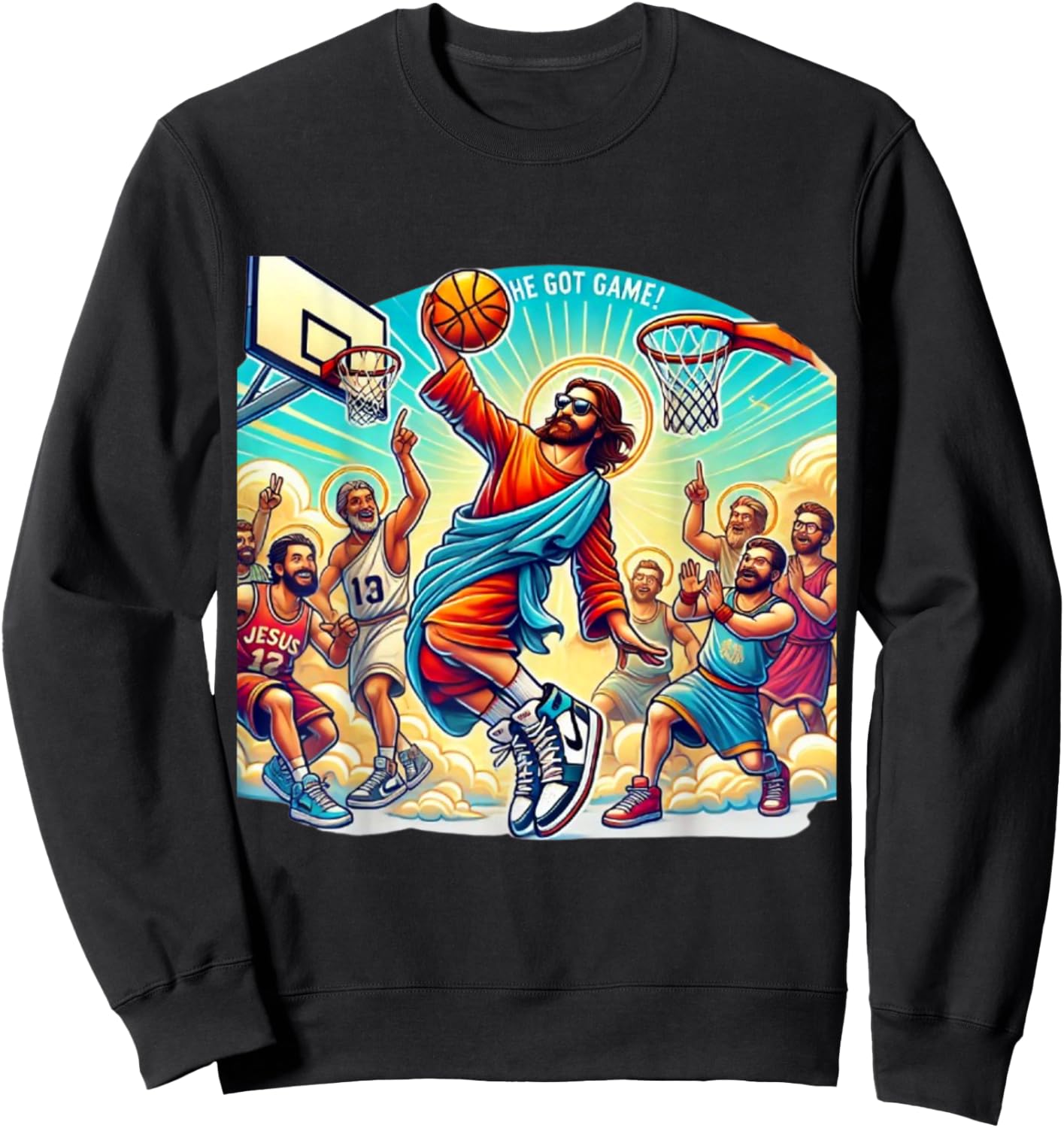 Ballin with the Messiah Join the Jesus Basketball Community Sweatshirt - Sweatshirt | Black