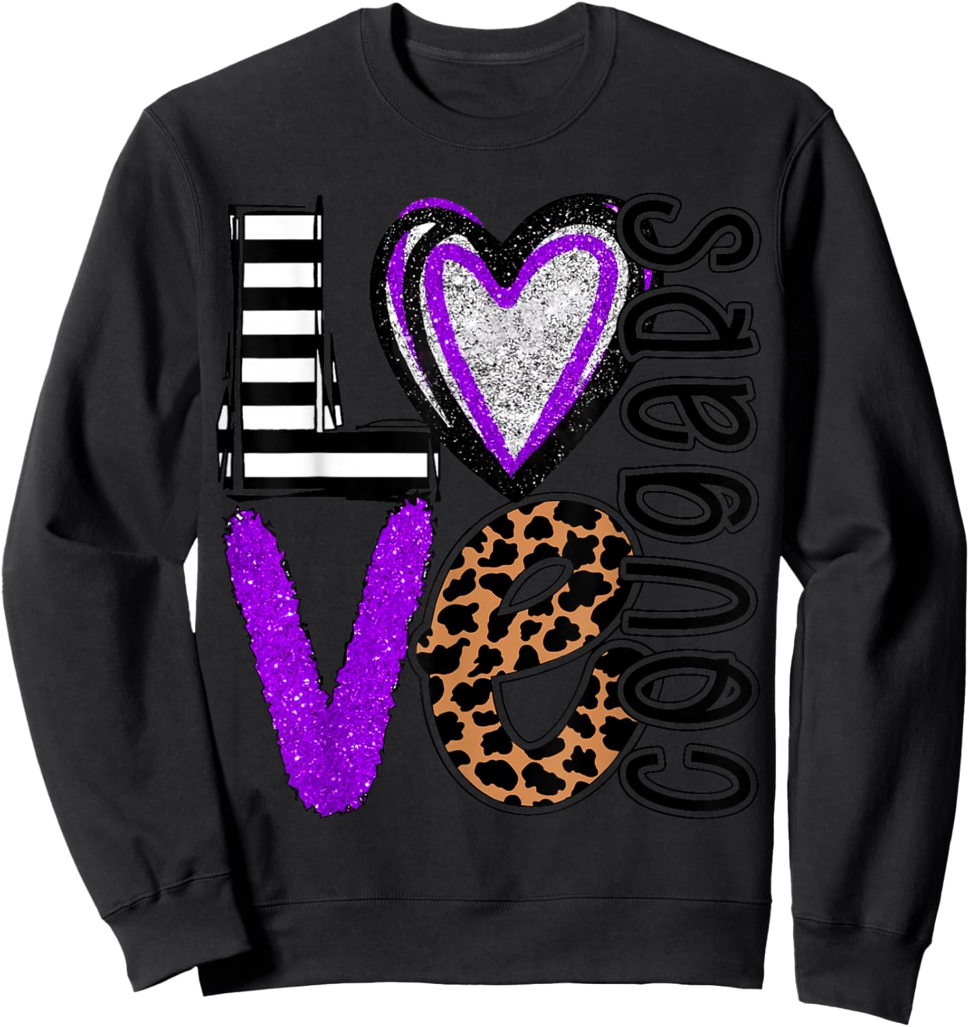 Go Cougars - School Mascot - Football Sweatshirt - Sweatshirt | Black