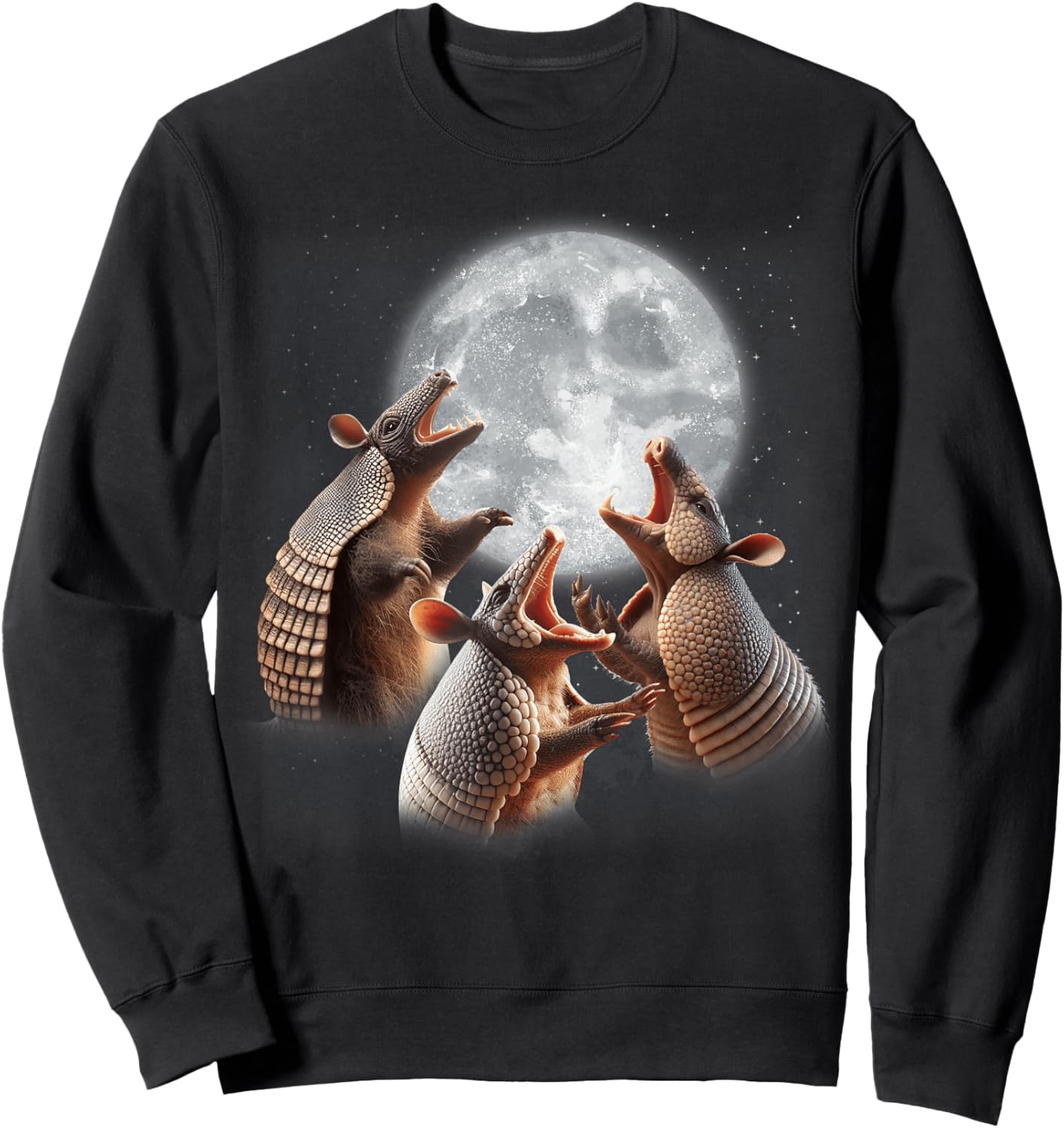 3 Armadillos Howling At The Moon Funny Armadillo Lover Kids Sweatshirt - Sweatshirt | Black