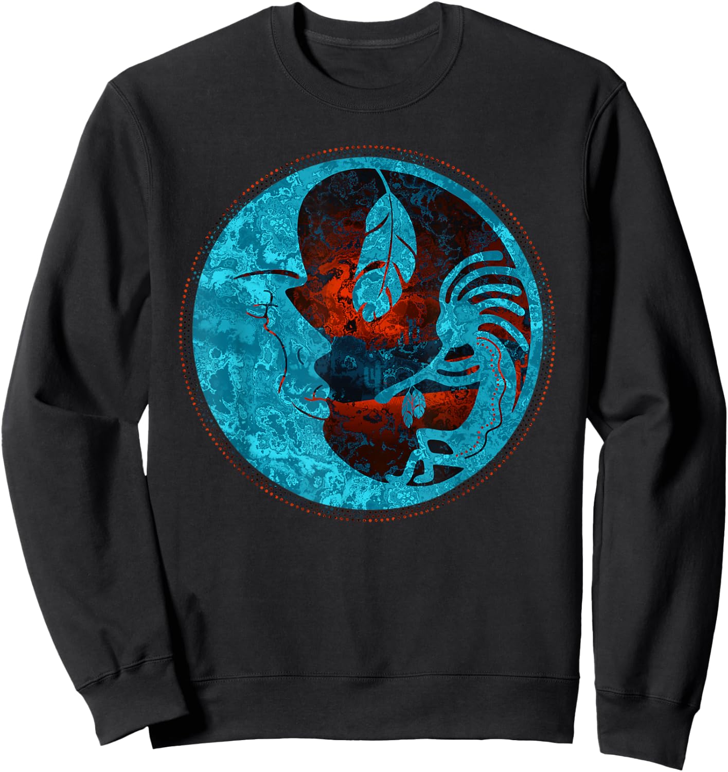 Kokopelli plays for the moon 3 - Fan Fun Sweatshirt - Sweatshirt | Black