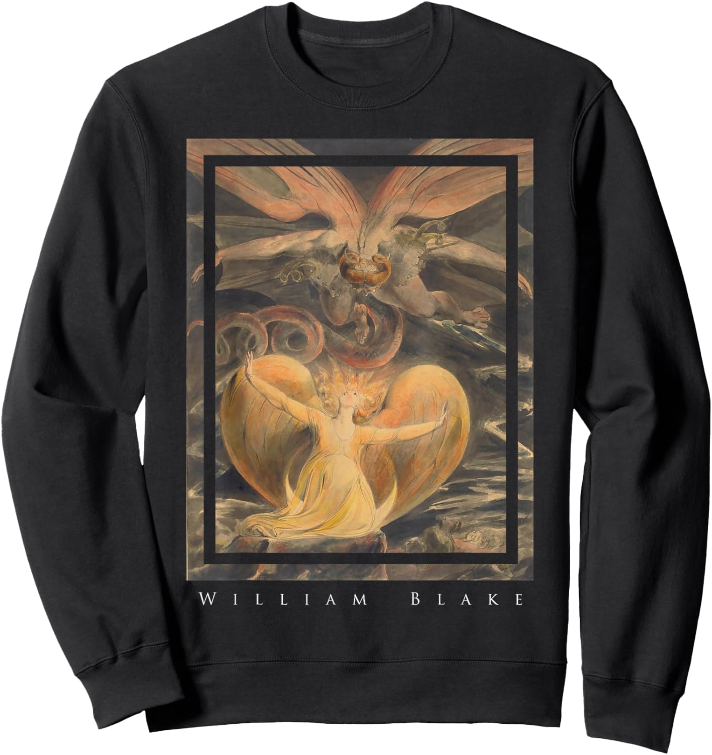 William Blake - The Red Dragon and the Woman Dressed in the Sun Sweatshirt - Sweatshirt | Black