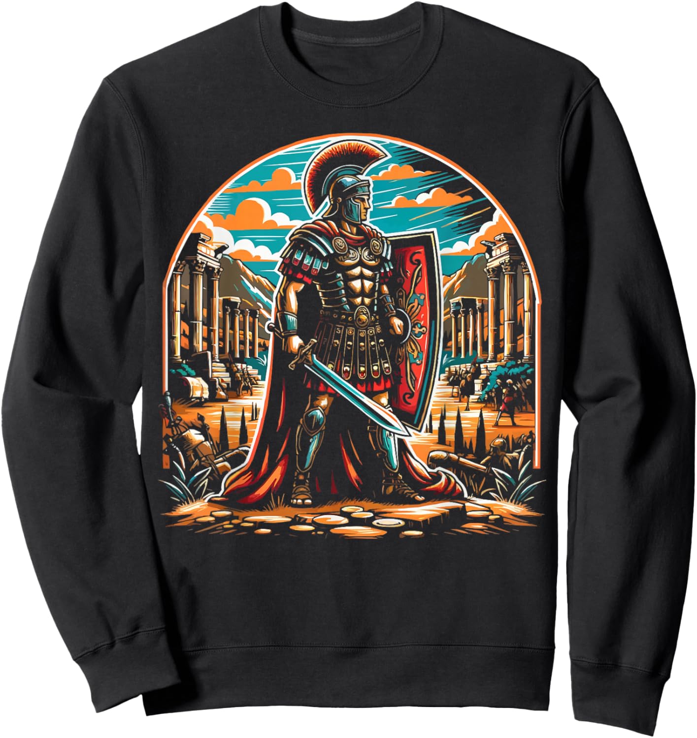 Roman Legionnaires Gladiator Ancient Rome Roman Empire Sweatshirt - Sweatshirt | Black