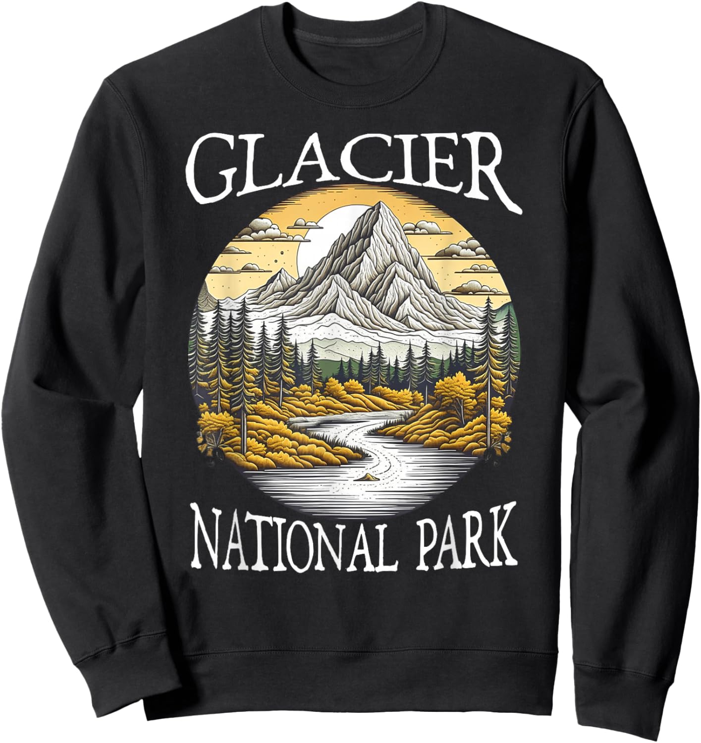 Glacier National Park Sweatshirt - Sweatshirt | Black