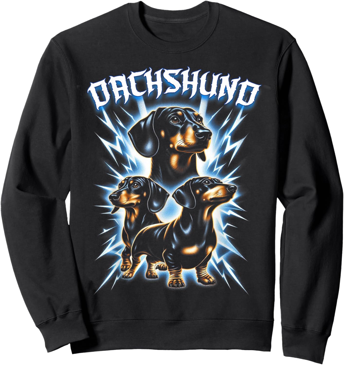Dachshund Heavy Metal Weiner Weenie Dog Lover Rock And Roll Men Women Kids Sweatshirt - Sweatshirt | Black