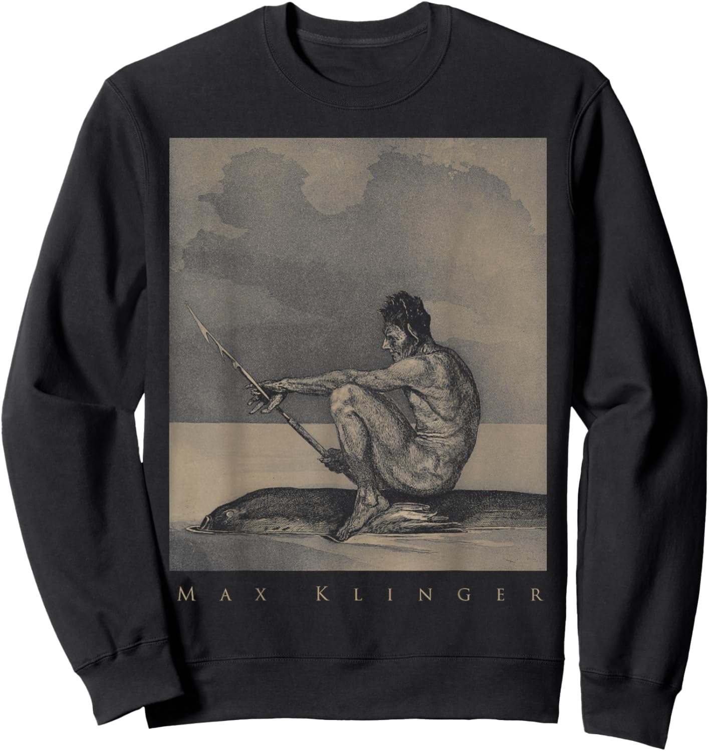 Max Klinger - Second future fish Art Symbolism Mysticism Sweatshirt - Sweatshirt | Black