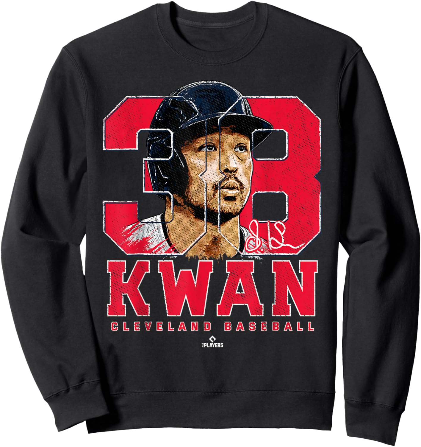Silhouette Steven Kwan Cleveland MLBPA Sweatshirt - Sweatshirt | Black