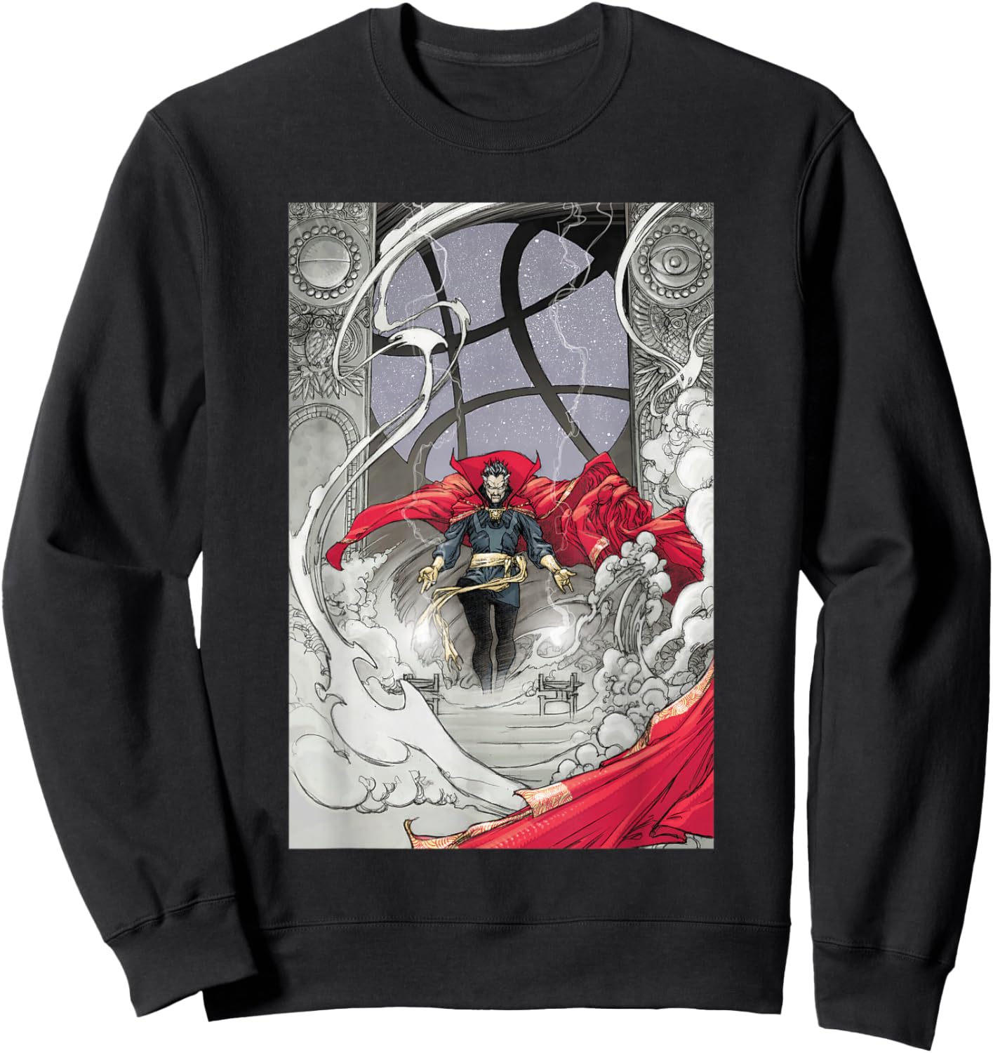 Marvel Comics Retro Classic Dr. Strange Epic Comic Scene Sweatshirt - Sweatshirt | Black