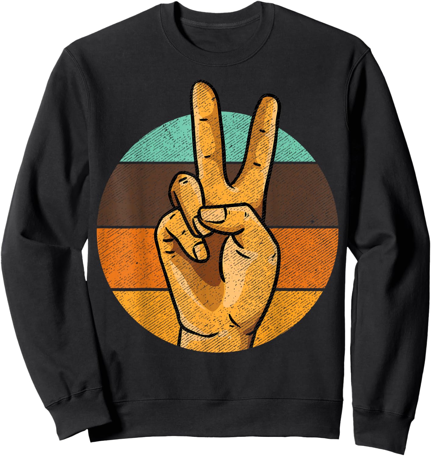 Retro Peace Vintage 60's 70's Hippie Gift Sweatshirt - Sweatshirt | Black