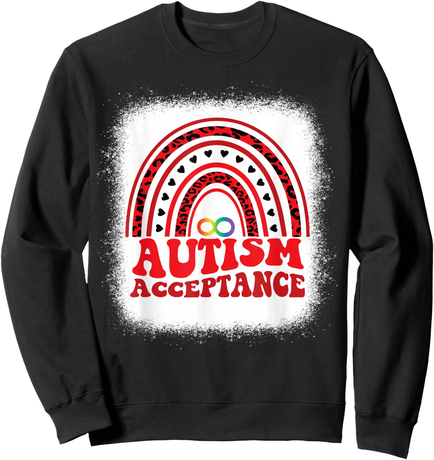 Red Instead Autism Awareness Acceptance Education Teacher Women Kids Sweatshirt - Sweatshirt | Black