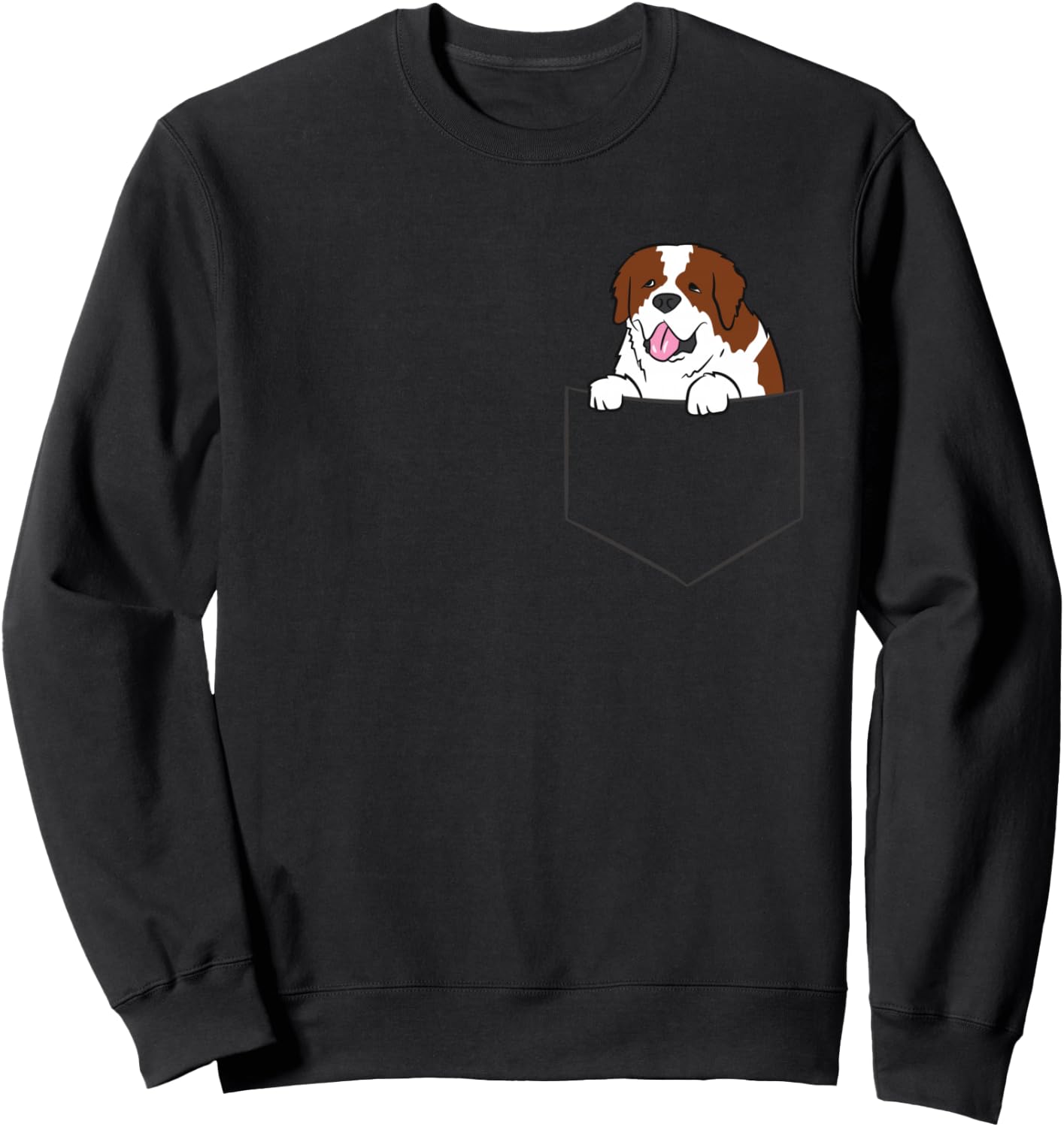Funny Saint Bernard In Pocket Dog in a Pocket Saint Bernard Sweatshirt - Sweatshirt | Black