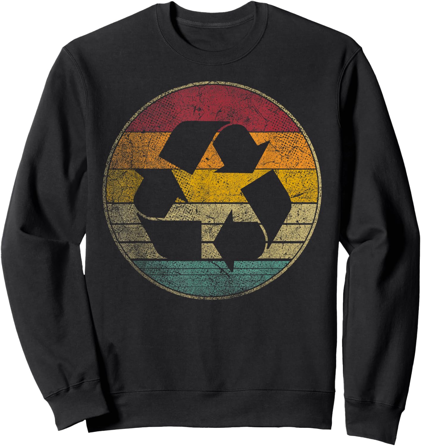 Recycle Logo Earth Day Nature Planet Conservation Retro Gift Sweatshirt - Sweatshirt | Black