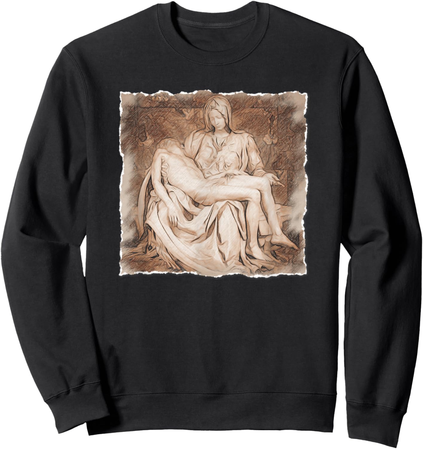 The Pity - La Pietà Statue, Michelangelo Renaissance Art Sweatshirt - Sweatshirt | Black