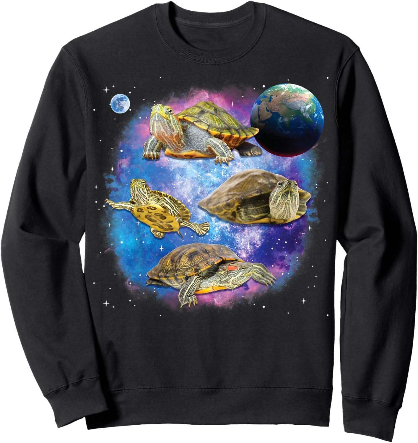 Red Eared Slider in Space, Funny Red Eared Slider Sweatshirt - Sweatshirt | Black