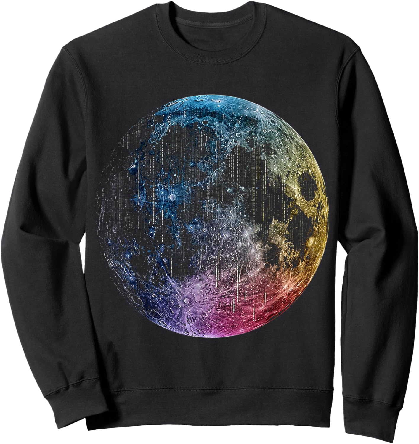 Moon Colored Art Graphic Artwork Motif Moon Sweatshirt - Sweatshirt | Black