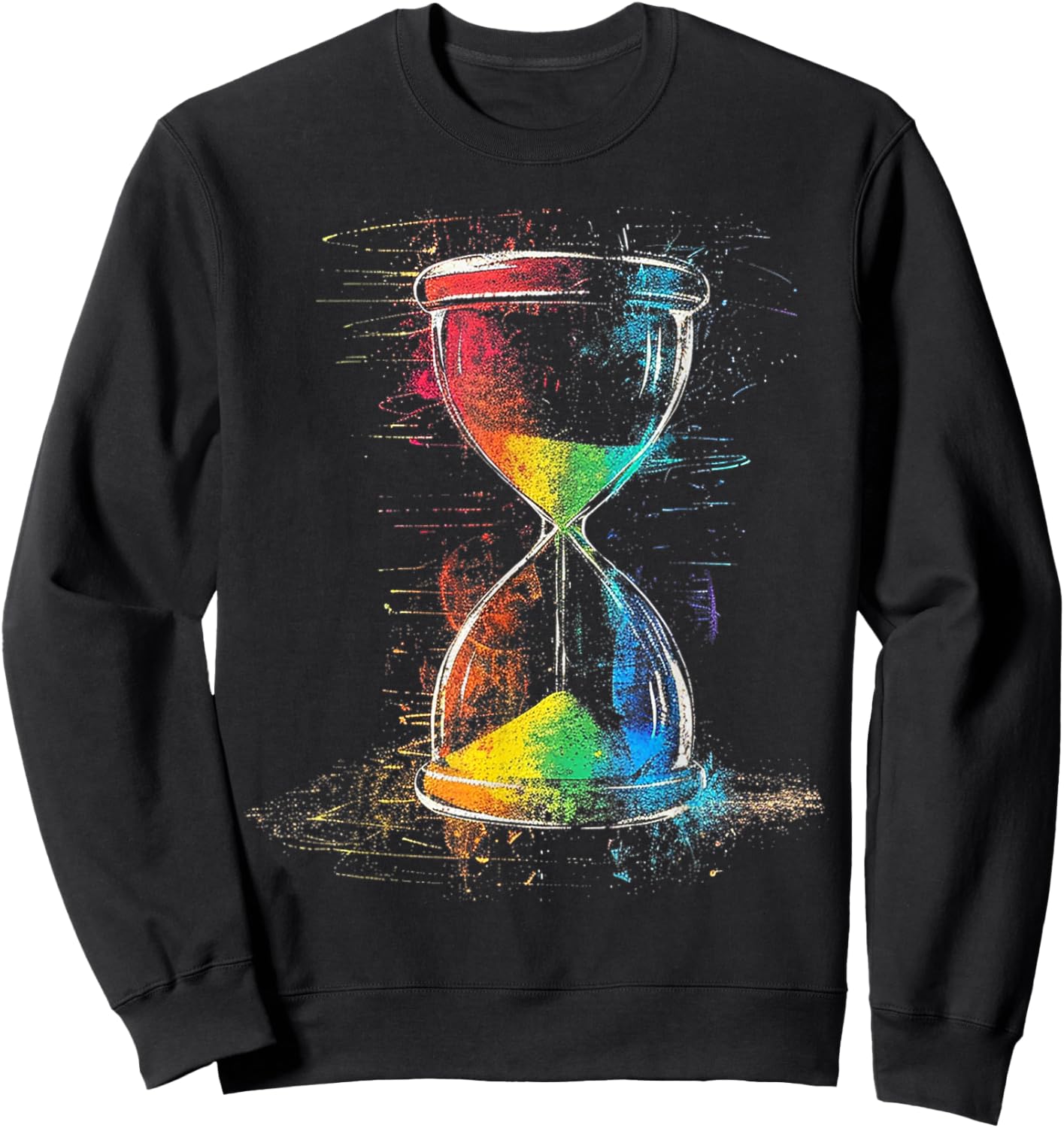 Hourglass Watercolor Paint Abstract Art Graphic Sweatshirt - Sweatshirt | Black