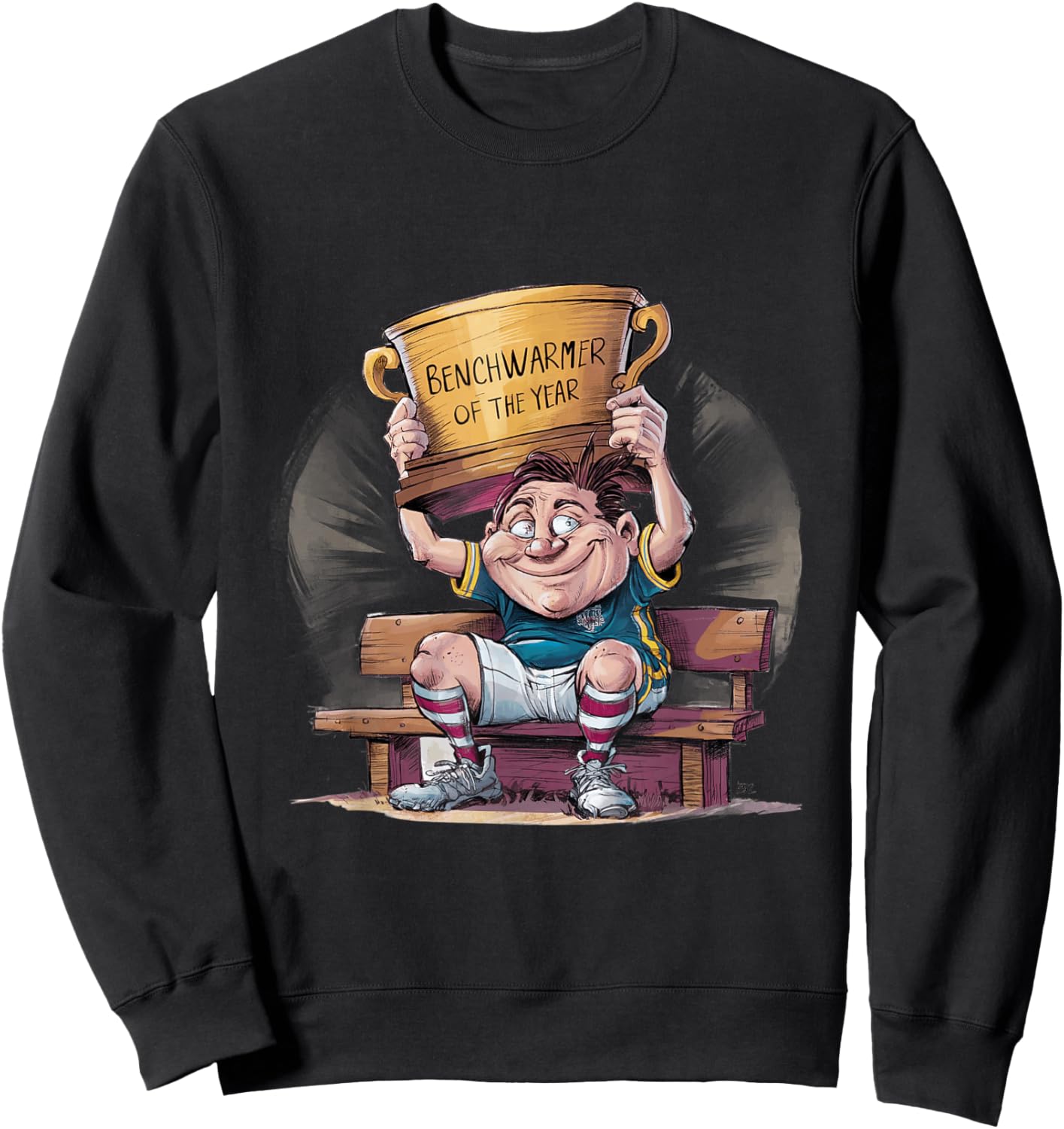 Benchwarmer of the Year Funny Fantasy Football Sweatshirt - Sweatshirt | Black