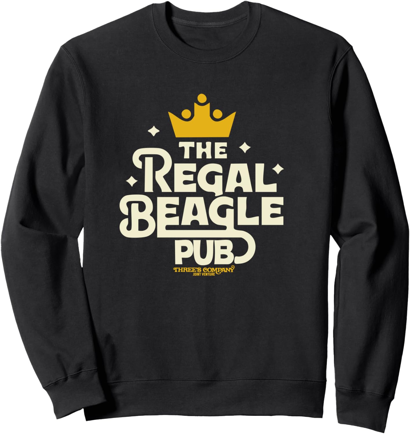 Officially Licensed Regal Beagle Pub Three's Company Logo Sweatshirt - Sweatshirt | Black
