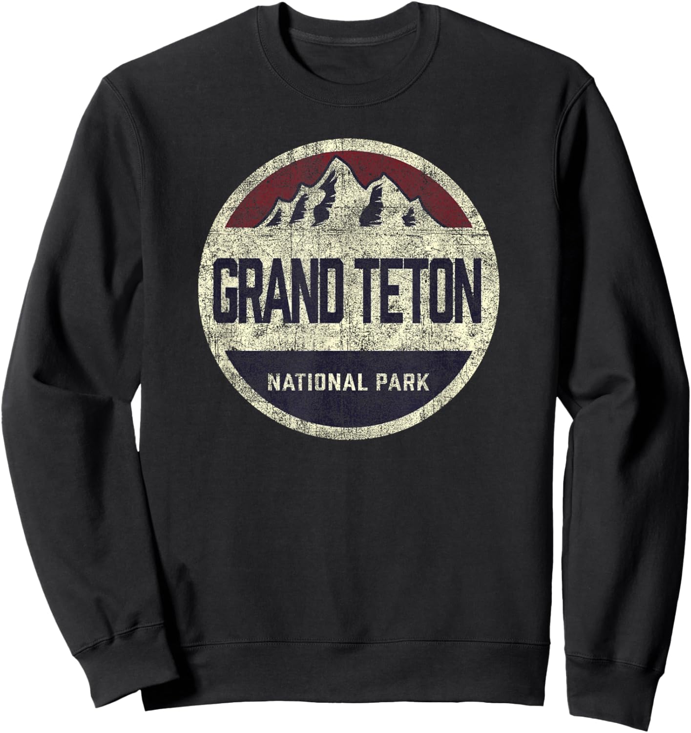 Grand Teton National Park Vintage Throwback Boys Girls Sweatshirt - Sweatshirt | Black