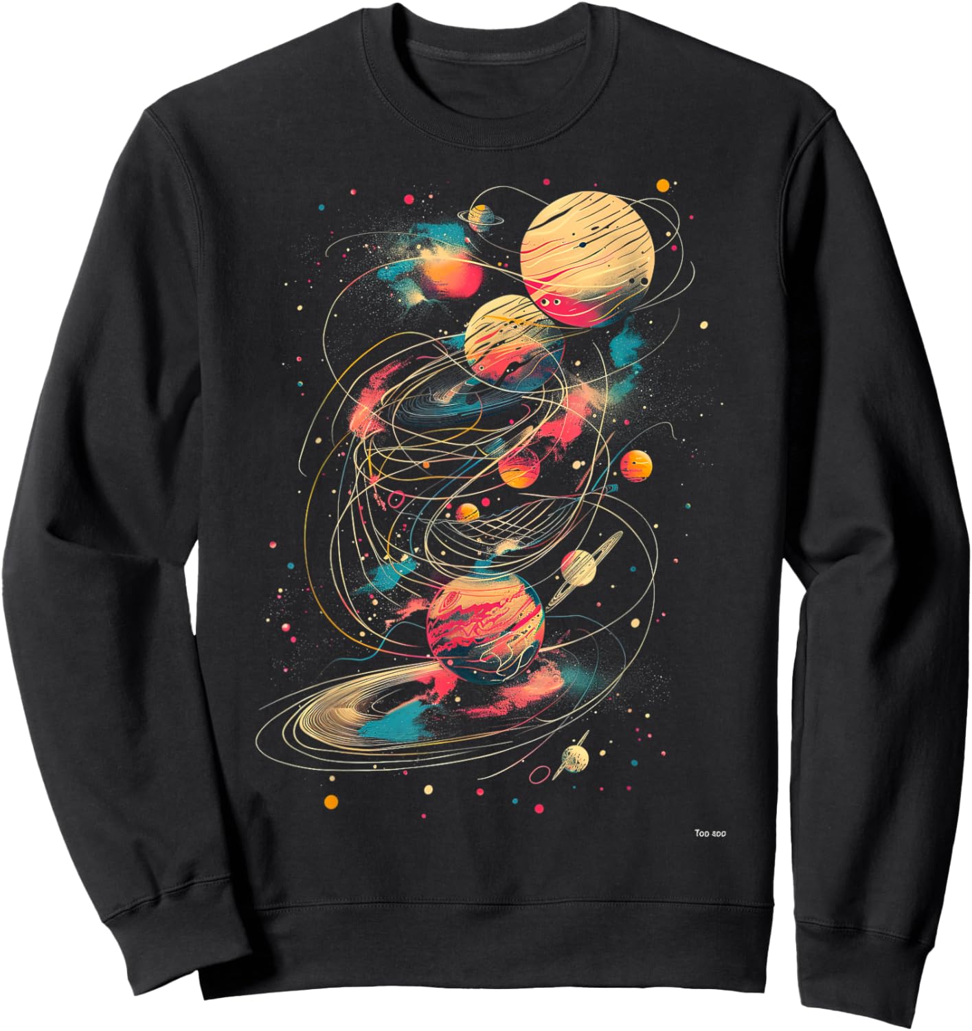 Abstract Space Black Colorful Night Sweatshirt - Sweatshirt | Black