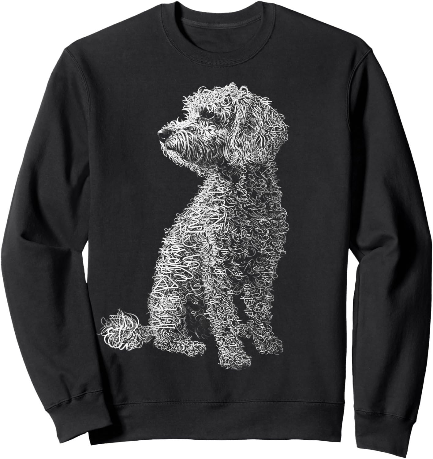 Labradoodle Motif Pet Illustration Dog Labradoodle Sweatshirt - Sweatshirt | Black